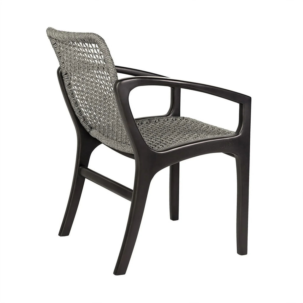 Glendora Beckham Outdoor 7 Piece Live Edge Dining Set in Eucalyptus and Rope
