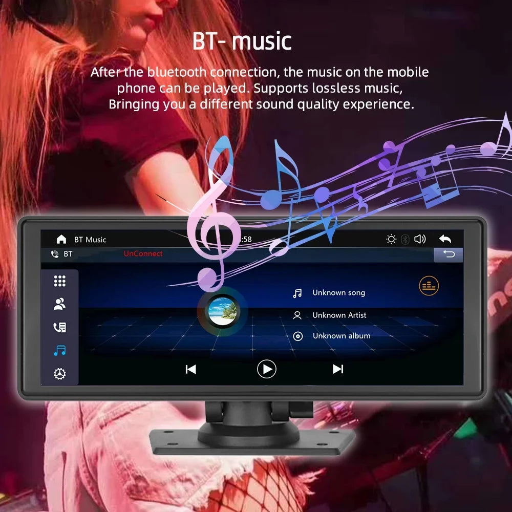 Portable Wireless Carplay&Android Auto Car Stereo,Newest 9.3 Inch Touch Screen Car Stereo with Bluetooth/FM Synchronization/Rear Camera Navigation Unit Player with Bluetooth FM Transmitter,AUX, TF