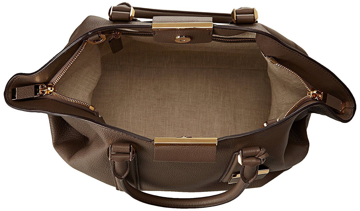 Michael Kors Brown Leather Elephant Lexi Large Satchel Shoulder Bag New