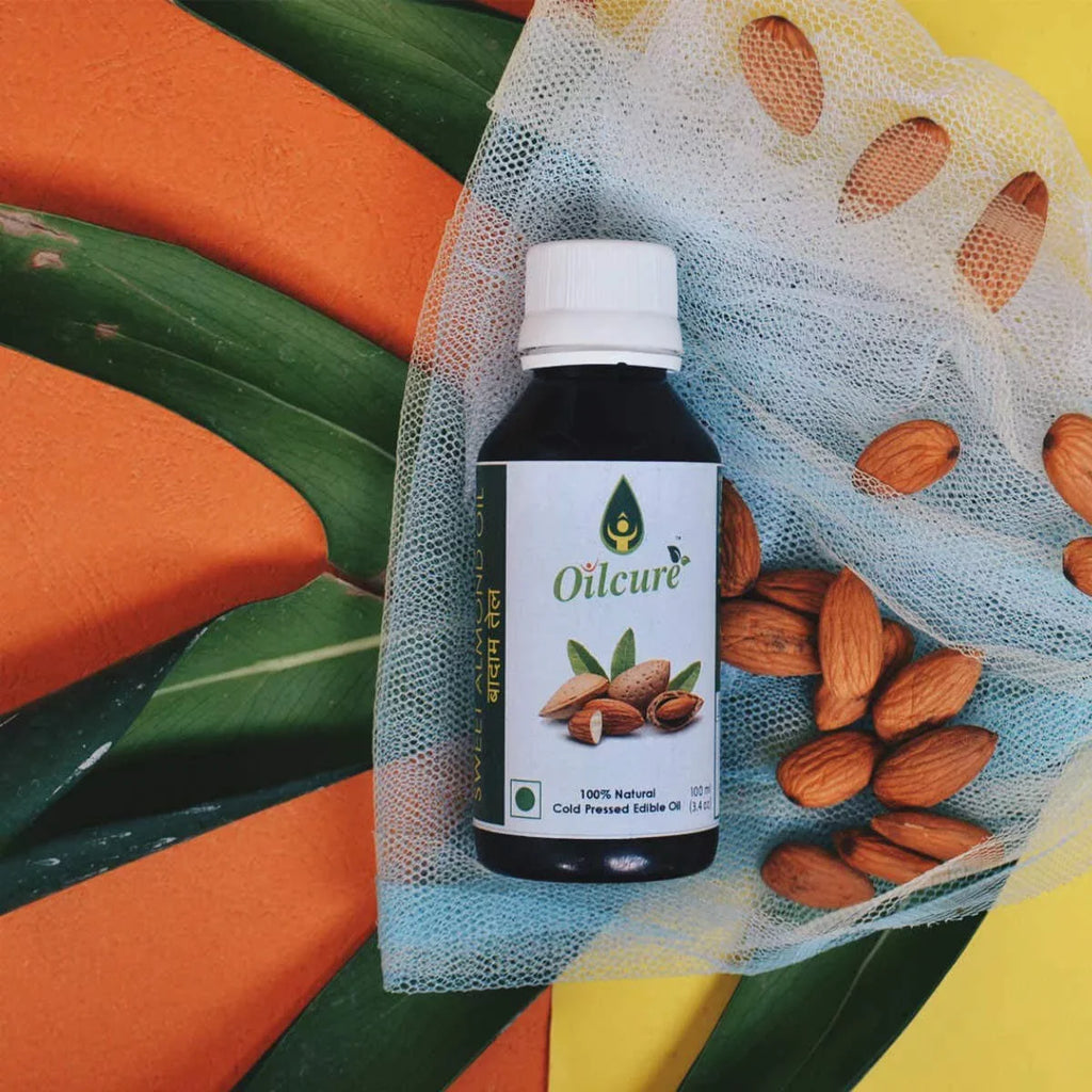 OILCURE Sweet Almond Oil | Cold Pressed | Edible - 100 Ml