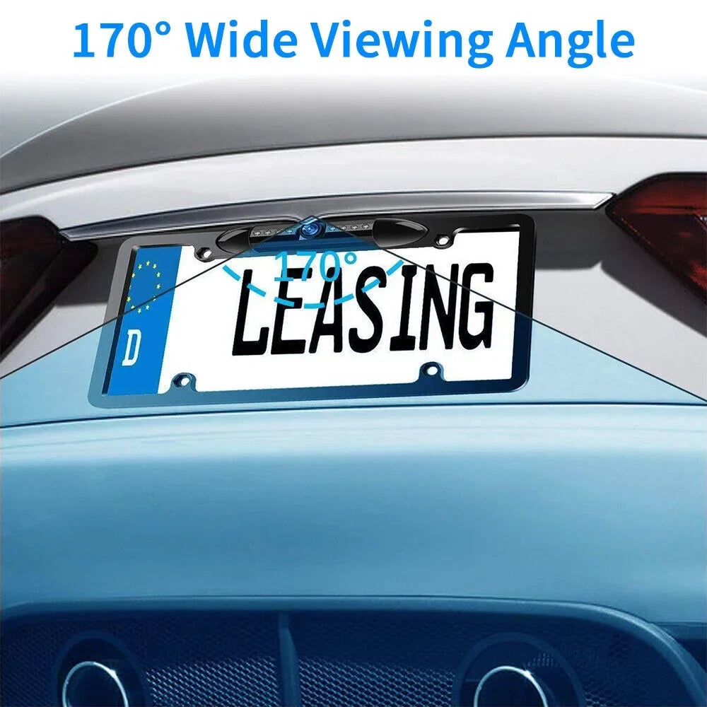 G·PEH HD License Plate Frame Rear View Camera - 8 Upgraded Infrared Lights - Clear Vision - Easy Installation - Black