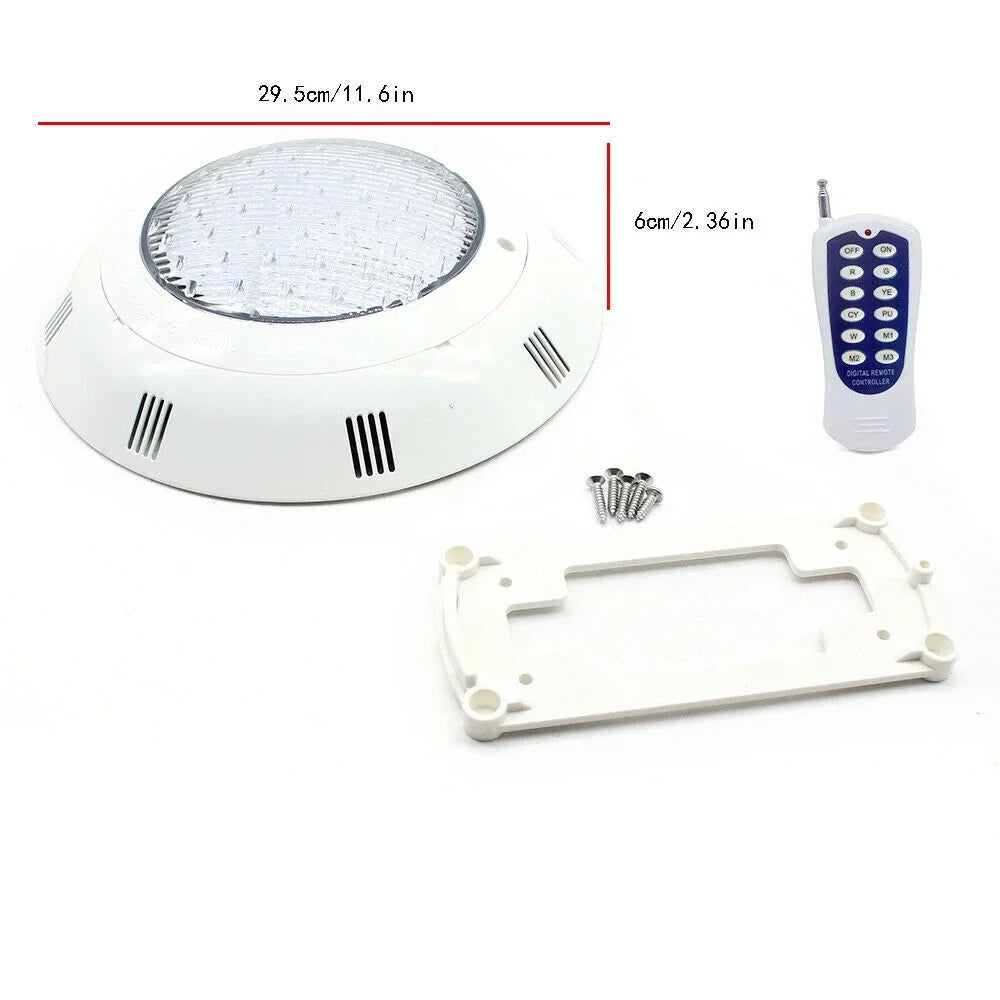 Fichiouy RGB LED Light Pool Lamp 7Color Fountain Swimming Pool Lights IP68 Waterproof Lamp with Remote AC12V 36W