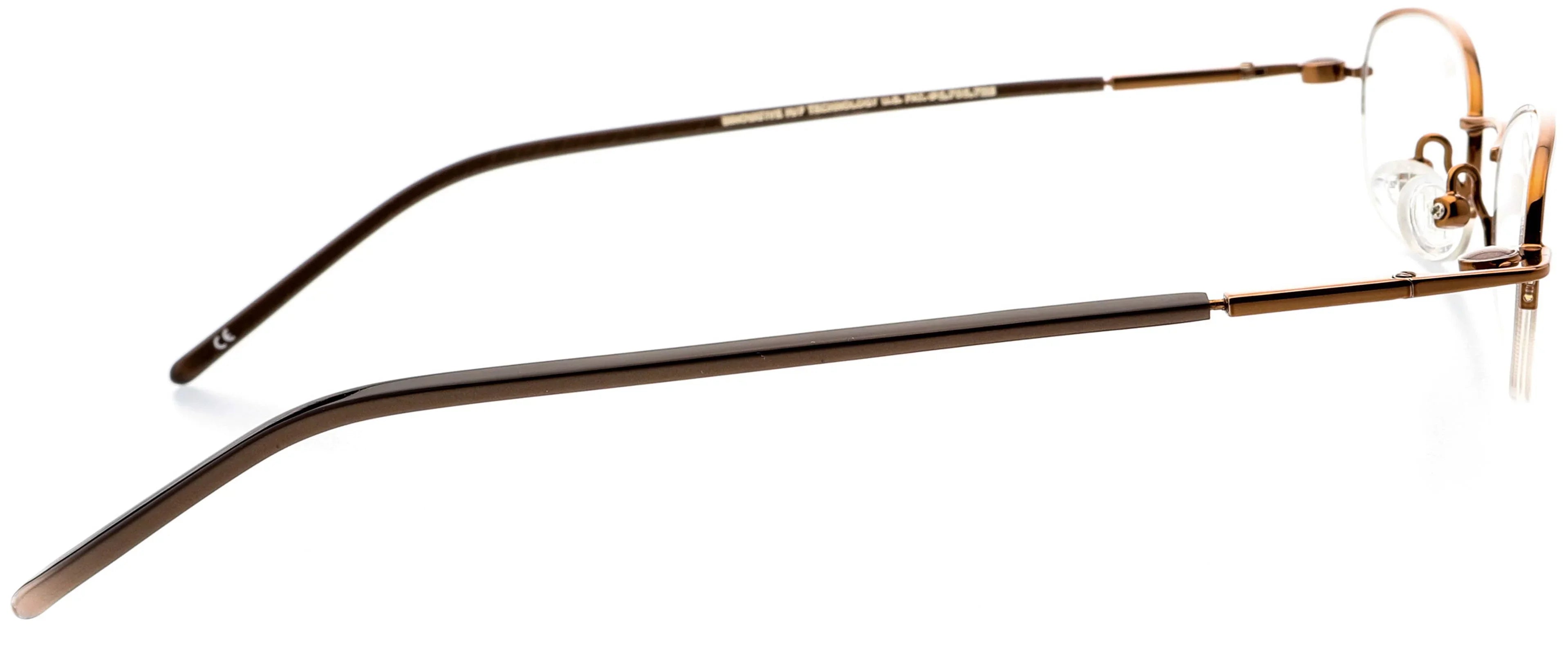 Optical Eyewear - Oval Shape, Metal Half Rim Frame - Prescription Eyeglasses RX, Cocoa