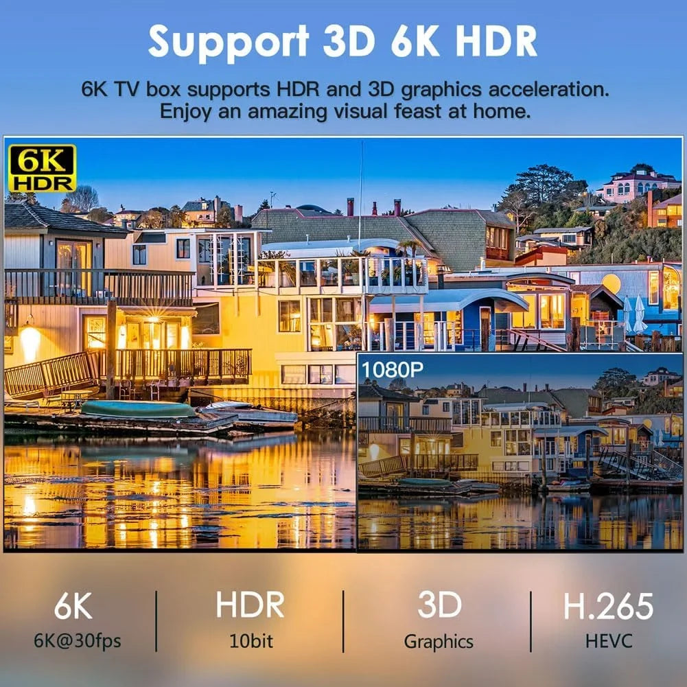Android TV Box, T95MAX Android TV Box 12.0 4GB RAM 32GB ROM 6K 4K TV Box, TV Box Android H618 Chip Quad-core Cortex-A53 2.4G/5G Wi-Fi Bluetooth 4.0 USB 100M