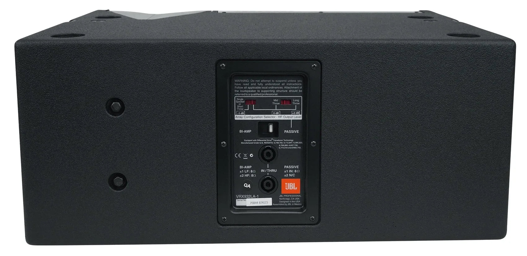 JBL VRX932LA-1 12" 800 Watt 2-Way Passive Line-Array Speaker in Black