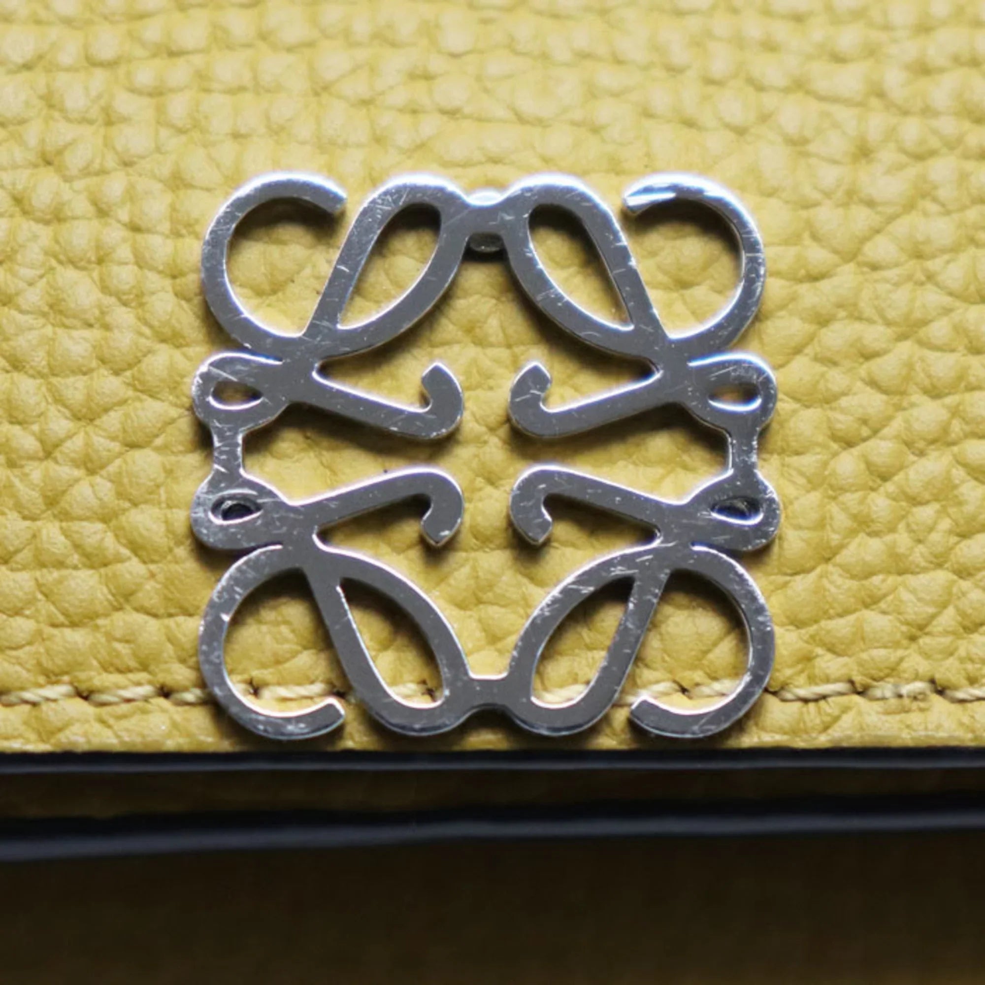 Pre-Owned LOEWE Trifold Wallet Anagram Mustard Color C821TR2X02 8110 Women's (Good)