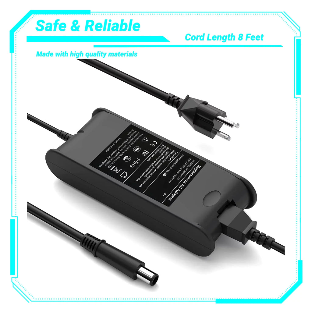 KONKIN BOO Matching 90W 19.5V AC Power Adapter Battery Charger Replacement for 1150,1501,6000,6400,6000D,8500,8600,D631,D800,100L,131L,XT,X300,E5400,E5500,E6400,E6400 ATG,E6500,Precision M20