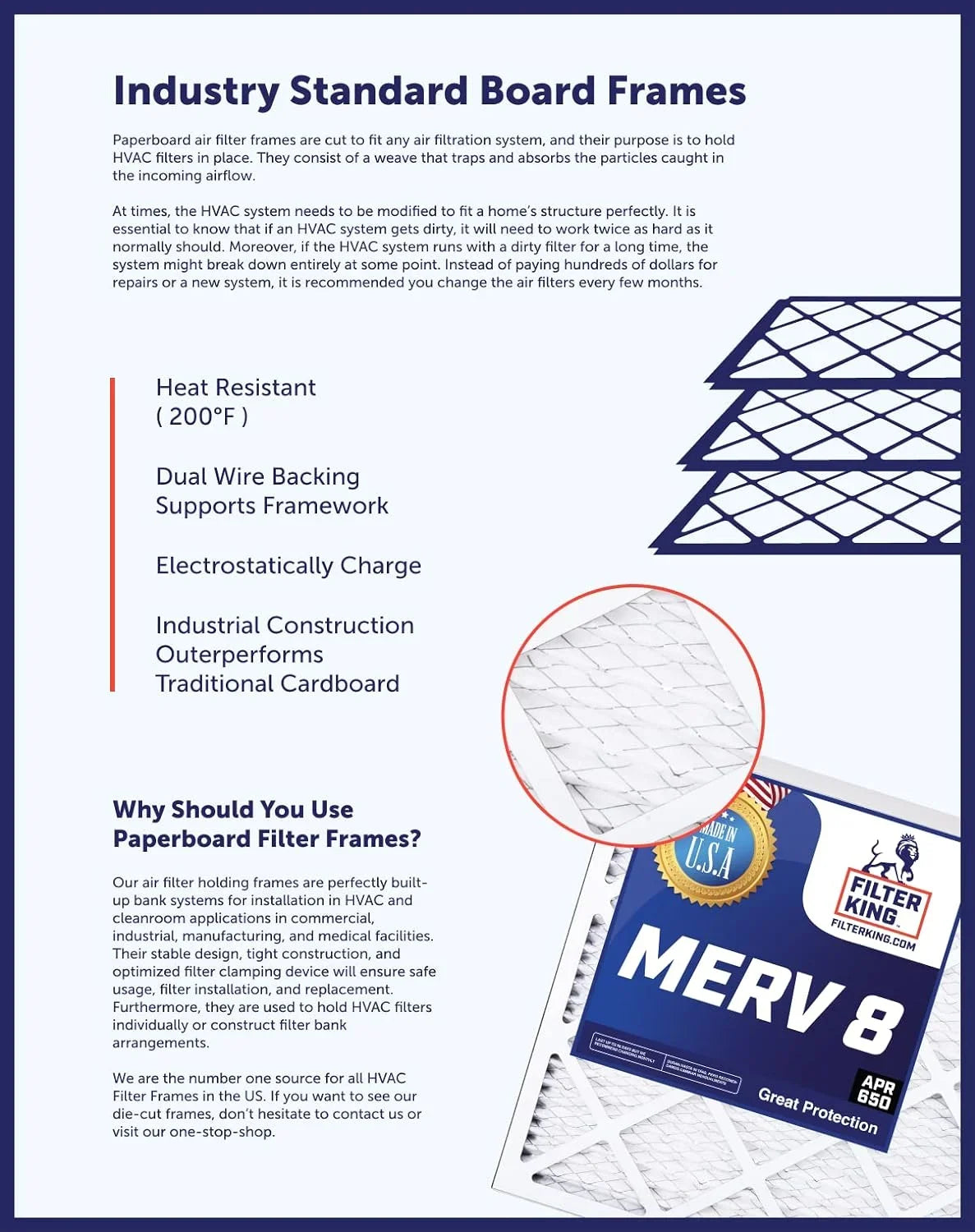 Filter King 35x43.5x1 Air Filter | 4-PACK | MERV 8 HVAC Pleated A/C Furnace Filters | MADE IN USA | Actual Size: 35 x 43.5 x .75"