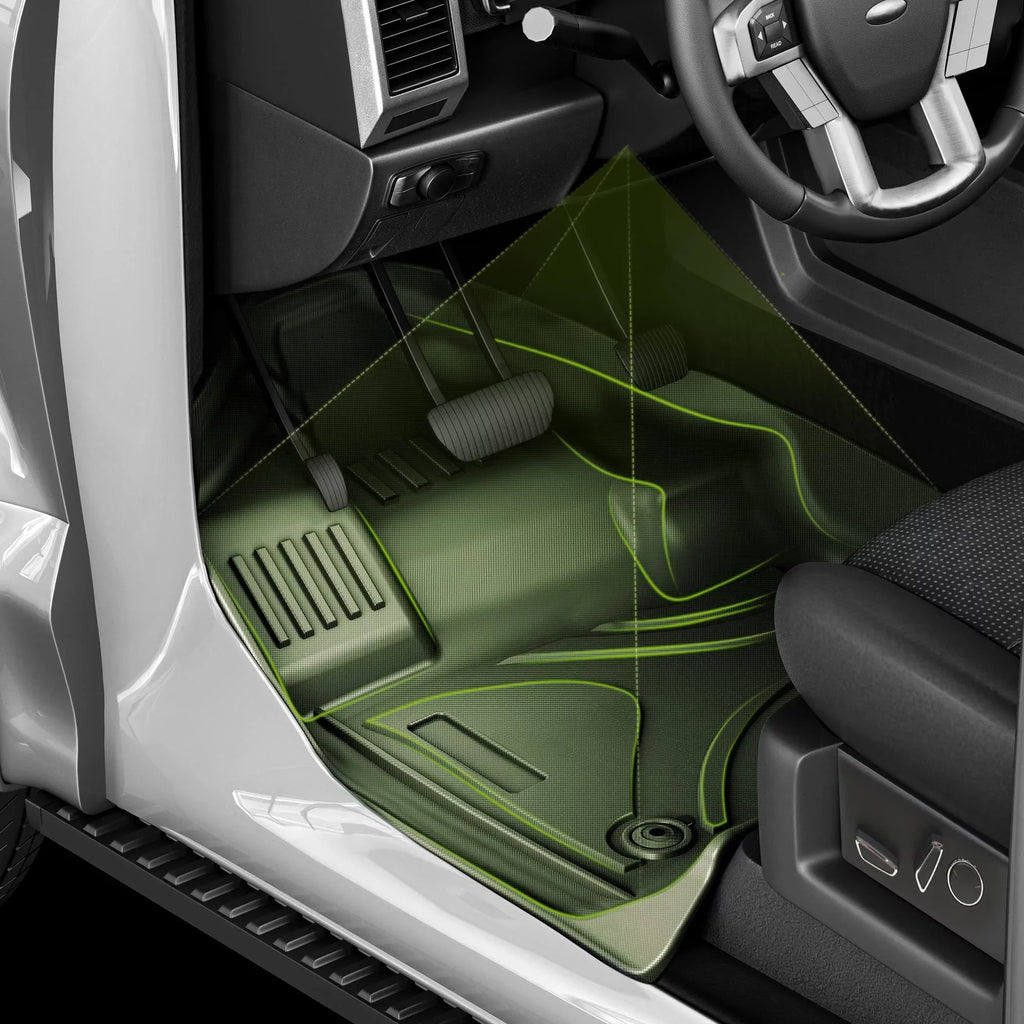 Ledkingdomus Floor Mats For 2019-2023 Chevy Silverado Crew Cab Floor Mats with Underseat Storage Box