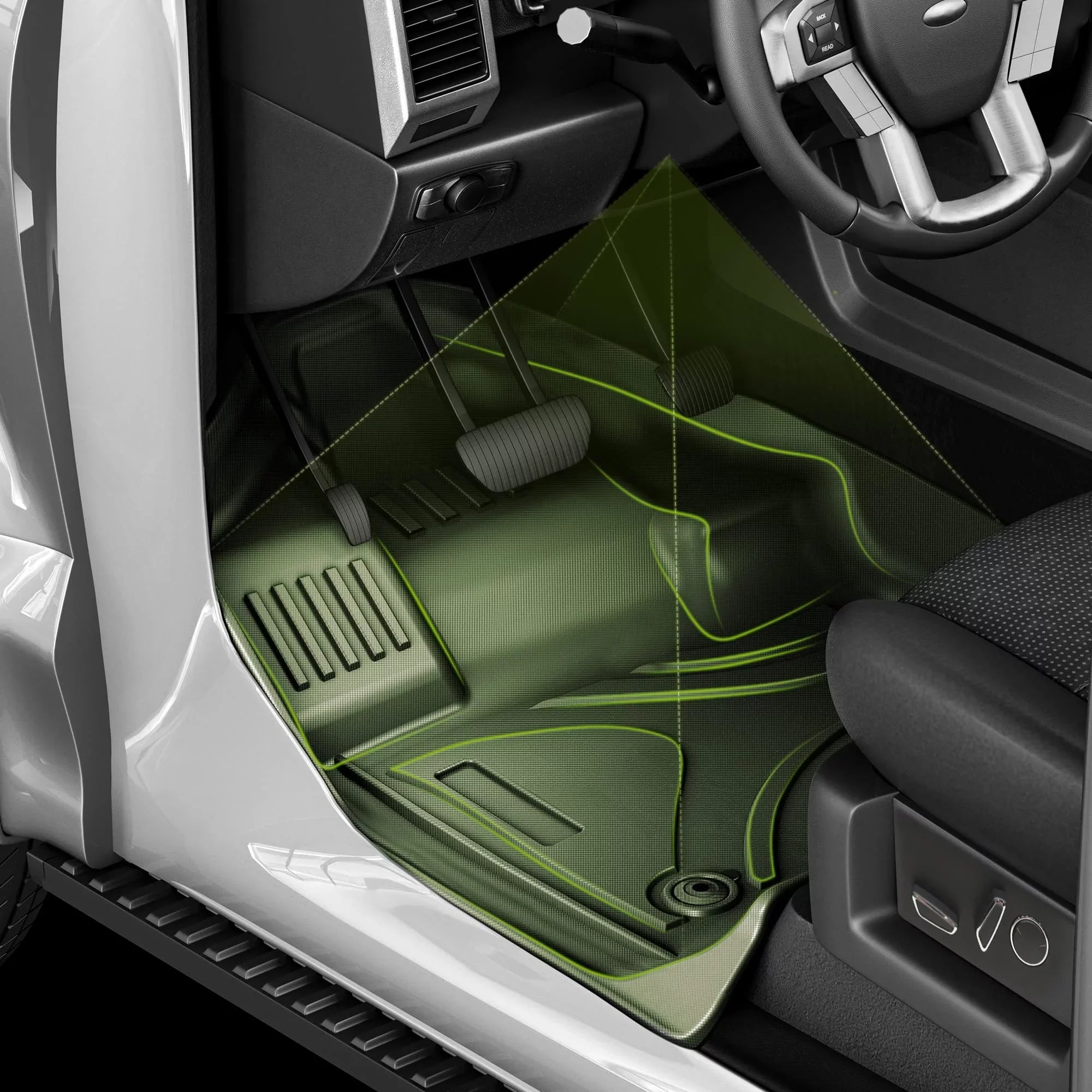 Ledkingdomus Floor Mats For 2019-2023 Chevy Silverado Crew Cab Floor Mats with Underseat Storage Box