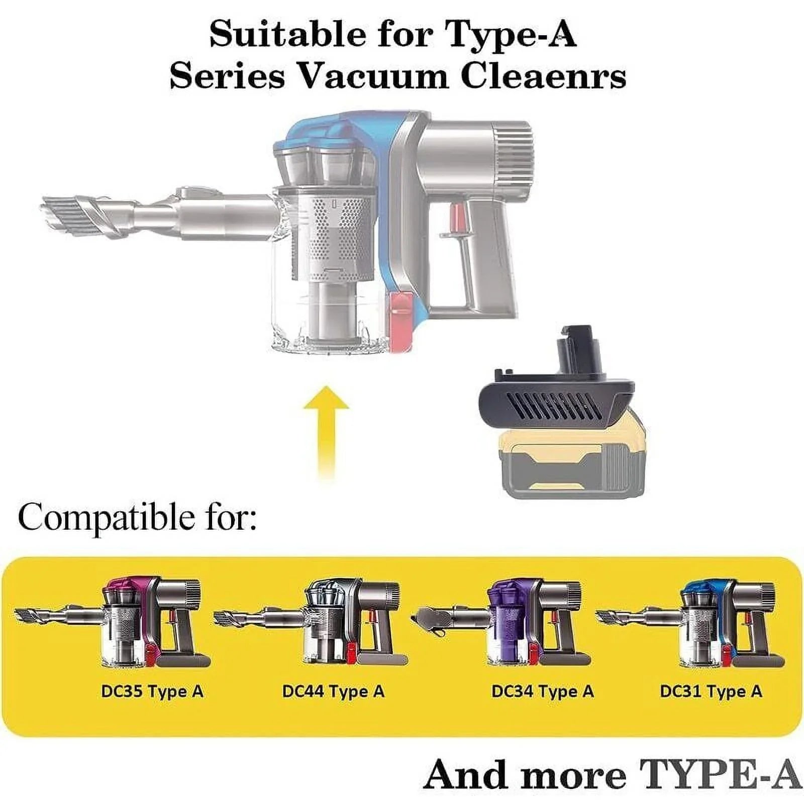 Adapter for Dewalt 20V Battery DCB205 DCB200 DCB180 DCD985B DCD771C2 Convert to For Dyson DC31 DC34 DC35 DC44(Type A) Animal Vacuum Cleaner tools