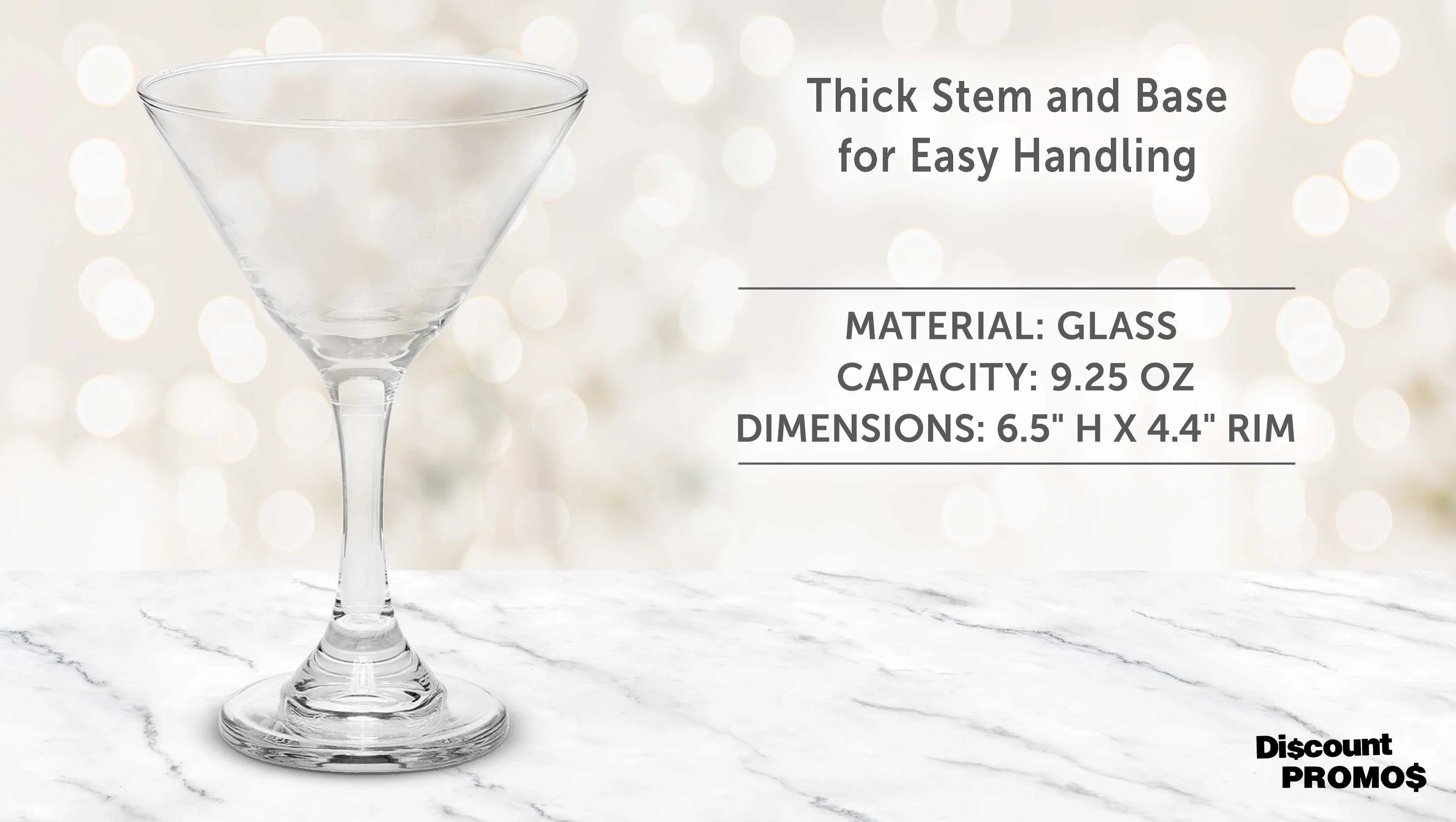Classic Martini Glasses 9.25 oz. Set of 10, Bulk Pack - Top-notch for Cocktails, Wedding Favors, Party Favors, Events - Clear