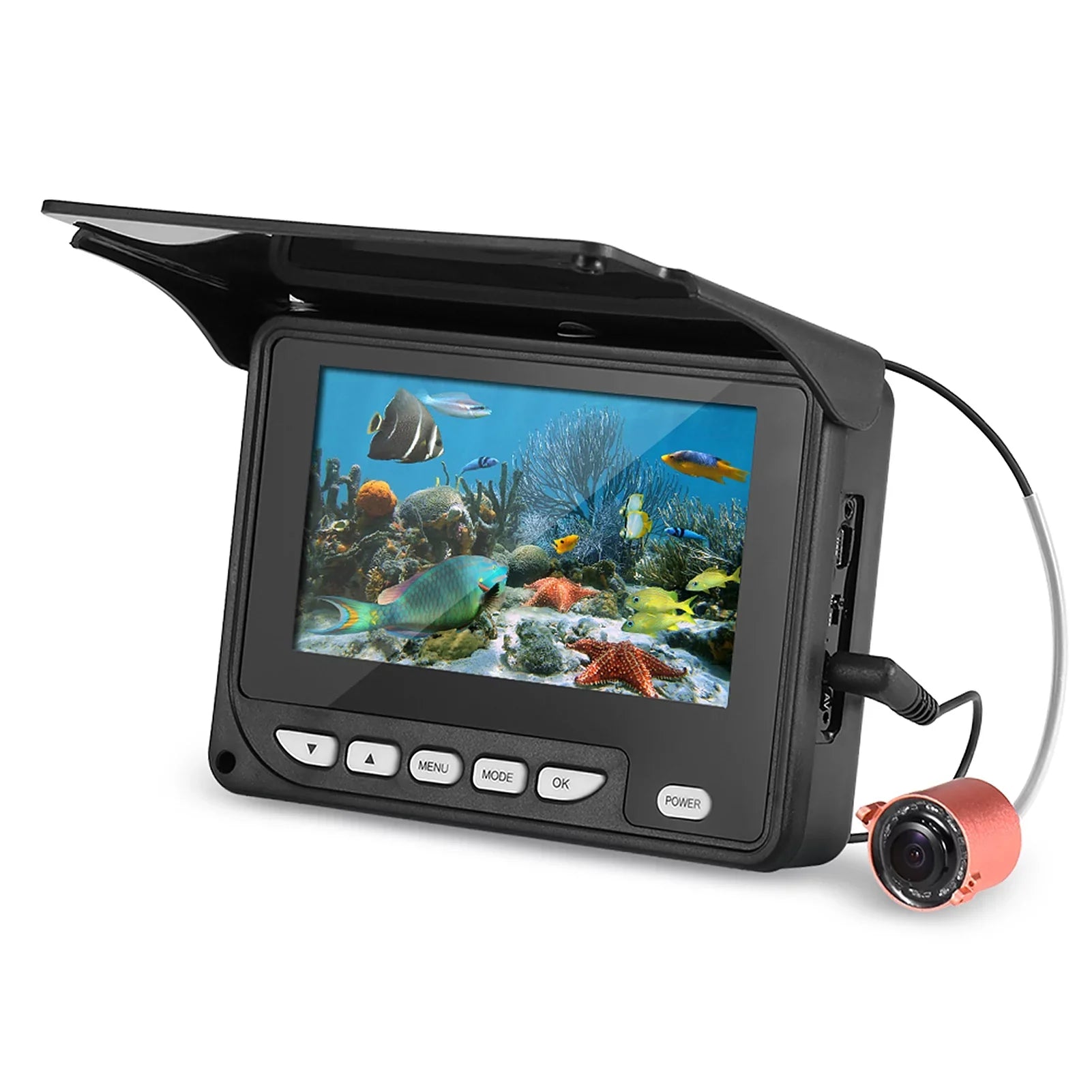 Arealer 4.3 Inch Portable Underwater Fishing Camera Fish Finder Waterproof Night Vision Ice Watercraft Fishing Camera 20M Cable with Carry Bag