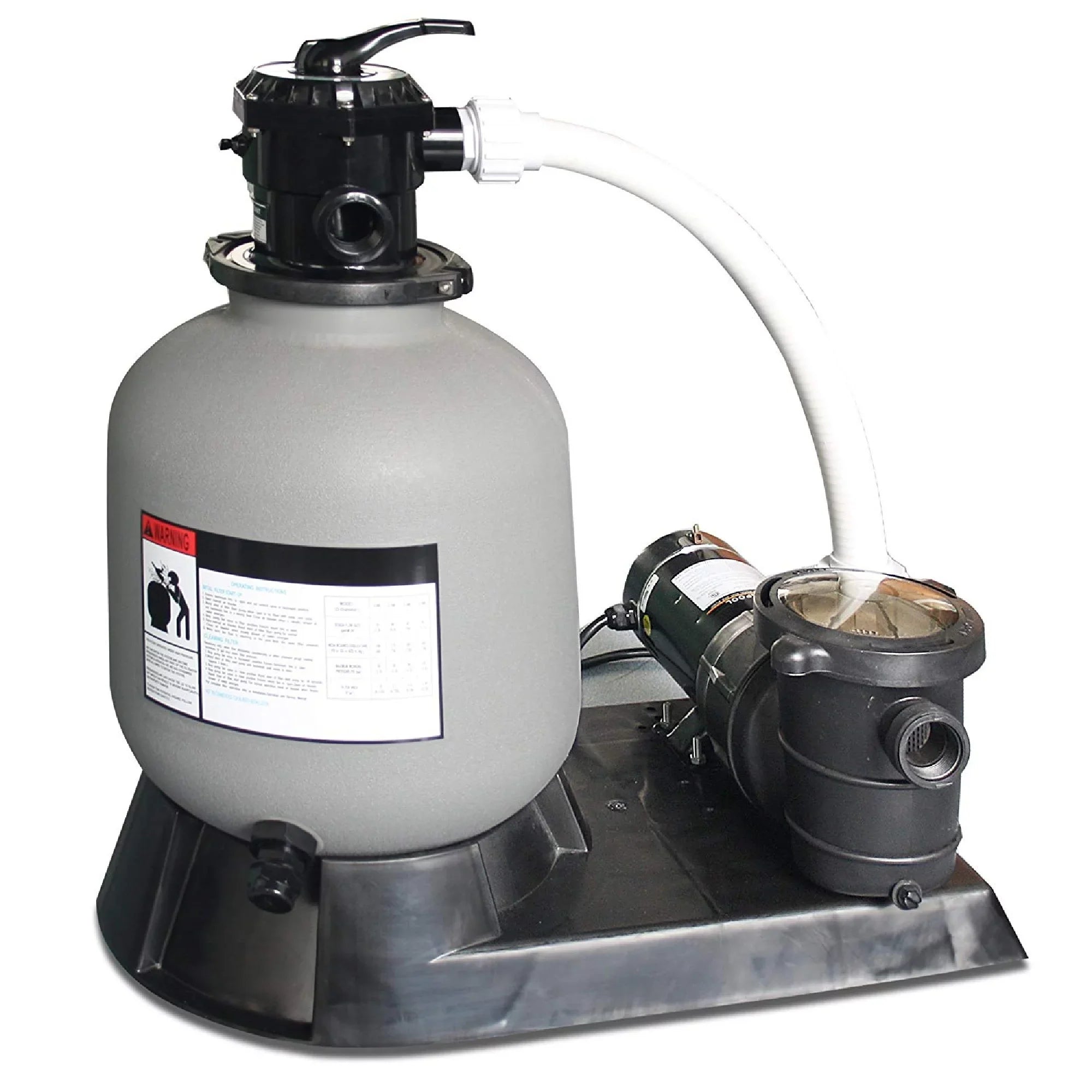 Swim Central 1.5 HP Sand Filter Combo with Pump Pressure for Above Ground Pools, 19-Inch