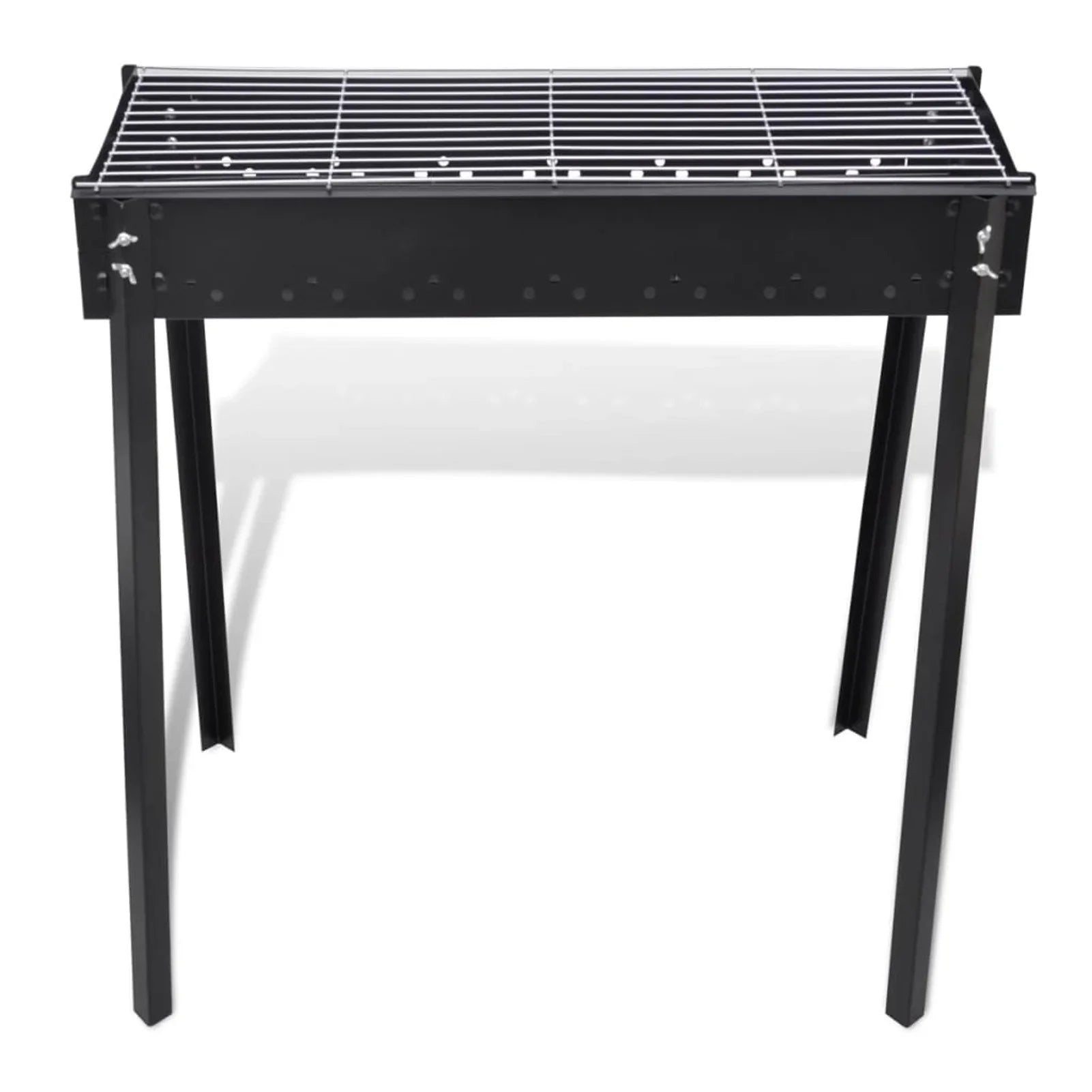 moobody Charcoal BBQ Stand Steel Barbecue Grill Black for Camping Cooking, Grilling, Smoking, Picnic, Hiking, Party, Garden, Patio 29.5 x 18.5 x 30 Inches (L x W x H)