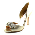 Badgley Mischka Women's Giana II D'Orsay Pump, Pewter Metallic Suede, 7.5 M US
