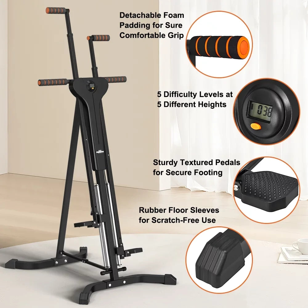 Relife Sports Vertical Climber Exercise Machine for Home Gym with LCD Display 5 Levels Adjustable