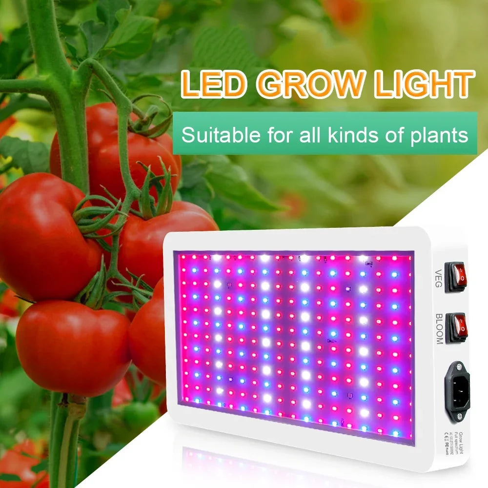 2000W Full Spectrum LED Grow Light with 312 LEDs - Indoor Plant Growing Lamp with Veg/Bloom Switch, IP65 Waterproof, Excellent for Seedlings, Flowers, Greenhouse