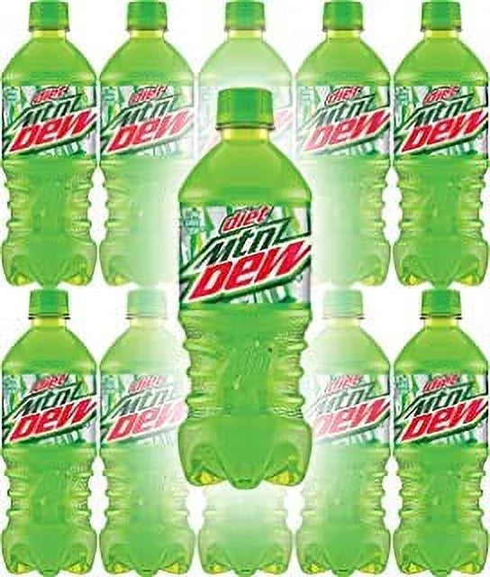 Diet Mountain Dew (MTN) 20 Oz Soda Bottles (Pack Of 4, Total Of 80 FL OZ)