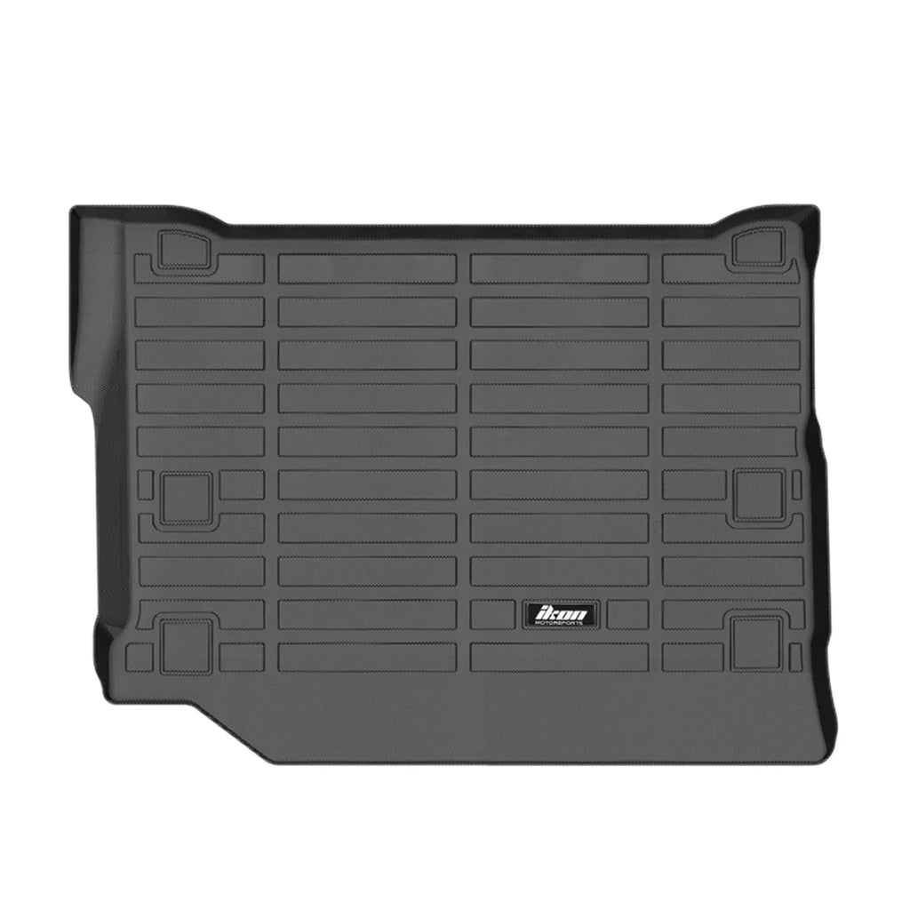 Ikon Motorsports Trunk Mat Suitable With 2021-2023 Jeep Wrangler 4xe, Black 3D Molded Car Rear Carpets Liner Protection TPE Thermo Plastic Elastomer All Climate Boot Tray Wrap Protector Pad