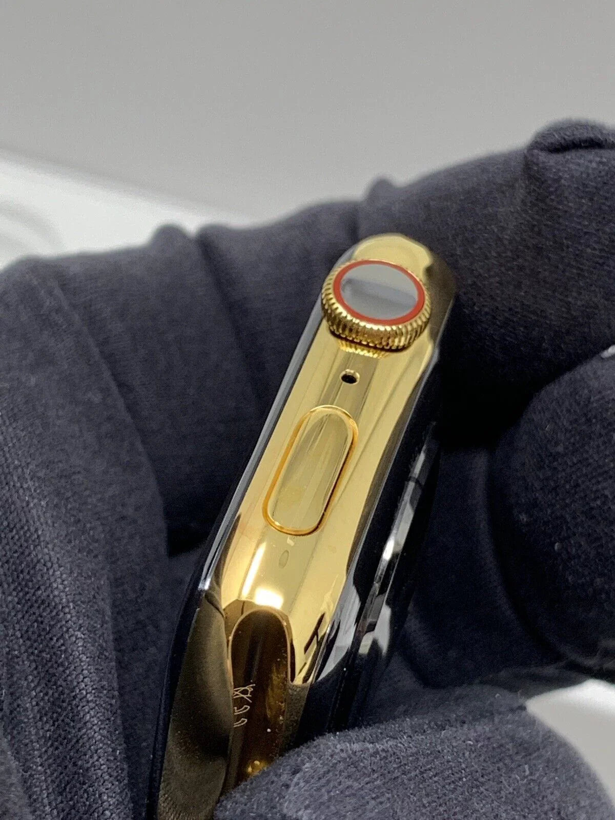24K Gold Plated 44MM iWatch SERIES 5 Gold Link Band Diamond Rhinestones LTE