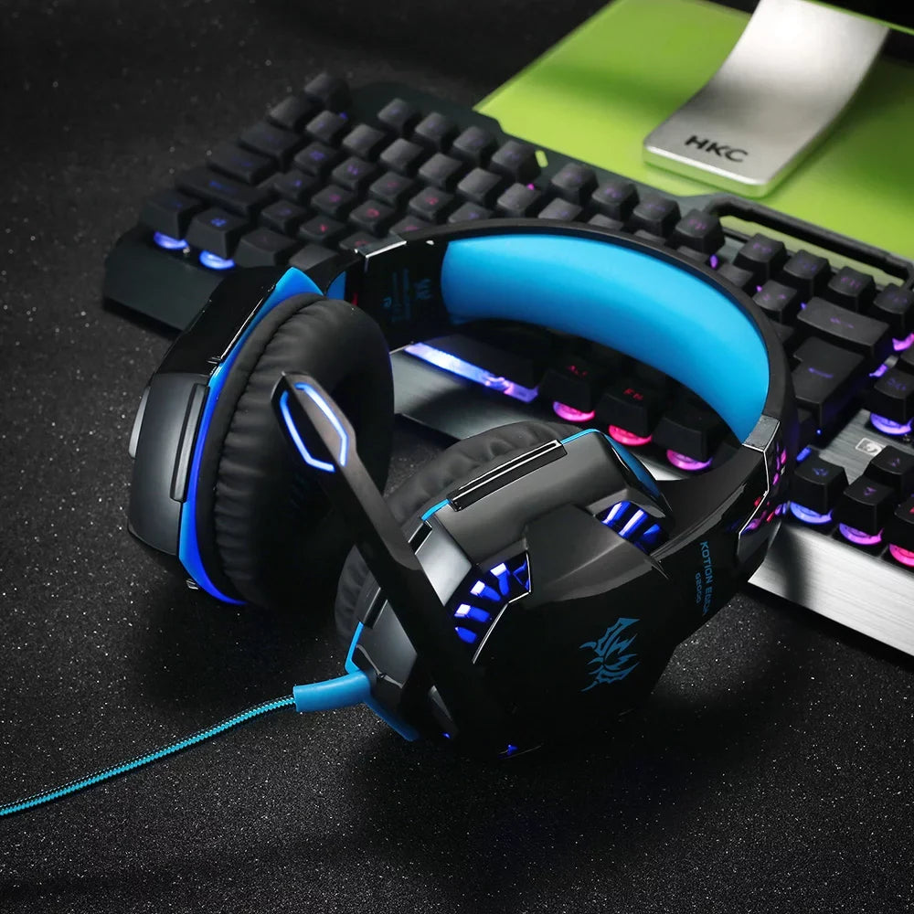 KOTION EACH KOTION EACH G2000 3.5mm Gaming Headset Noise Reduction for PC Laptop Smartphone with Audio Adapter Cable
