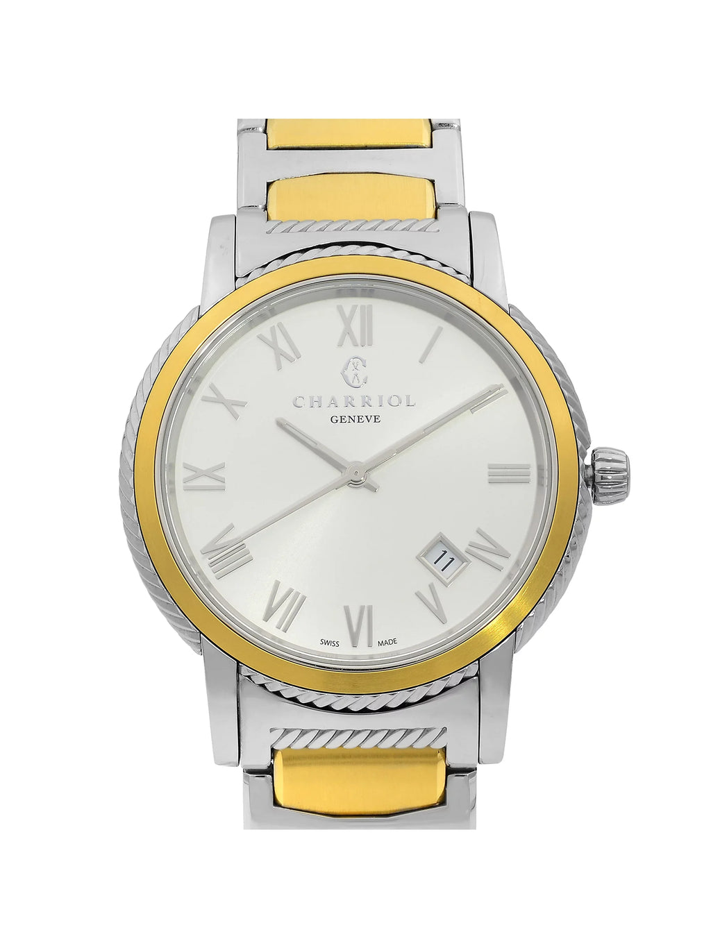Charriol Parisii Two Tone Steel Silver Dial Quartz Men Watch P40SY2.931.001