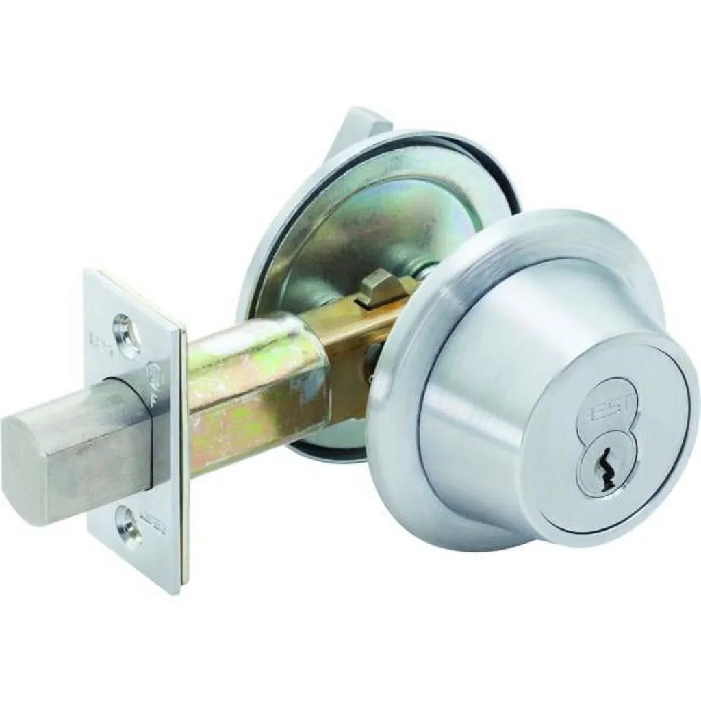 Stanley Best 2.75 in. 8T Series Backset 7 Pin Standard Strike Less Classroom Deadbolt, Satin Chrome