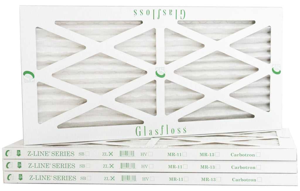 Glasfloss 22x28x1 - MERV 10 -Qty:4 - Furnace Air Filter - Made in USA (Actual Size: 21.5 x 27.5x7/8 inch)