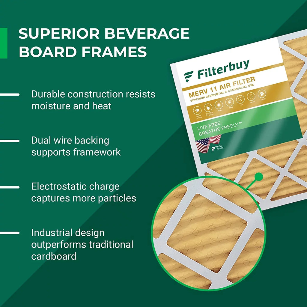 Filterbuy 8x30x1 MERV 11 Pleated HVAC AC Furnace Air Filters (6-Pack)