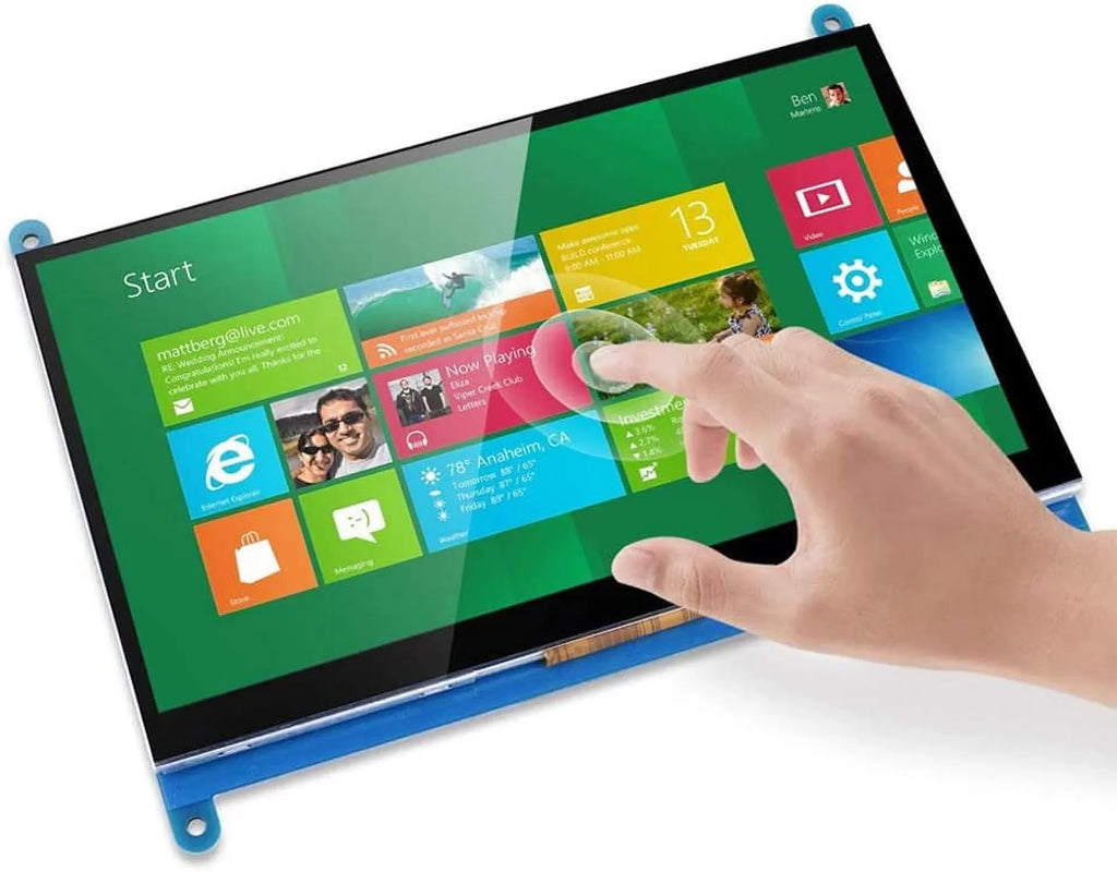 Treedix 7 inch Capacitive Touch Screen LCD Display Monitor HDMI Module 1024x600 Matching with Raspberry Pi 3B+/4B