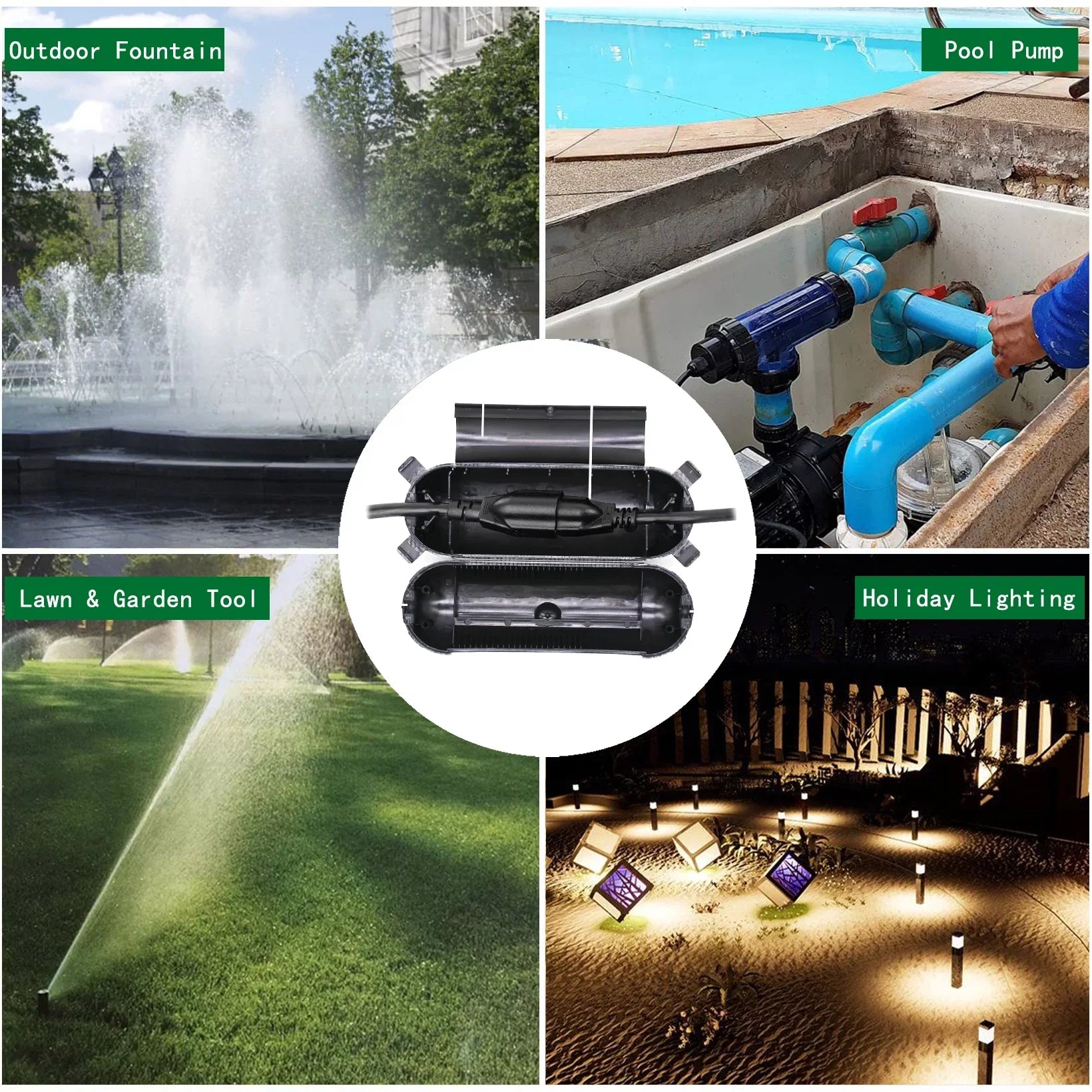 CZS Extension Cord Safety Coating Protectors Plug Connector Safety Seal Enclosure for Outside to Protect Holiday Decorations, LED Strip Light, Power Tool, Fountain,etc (4 Pack)