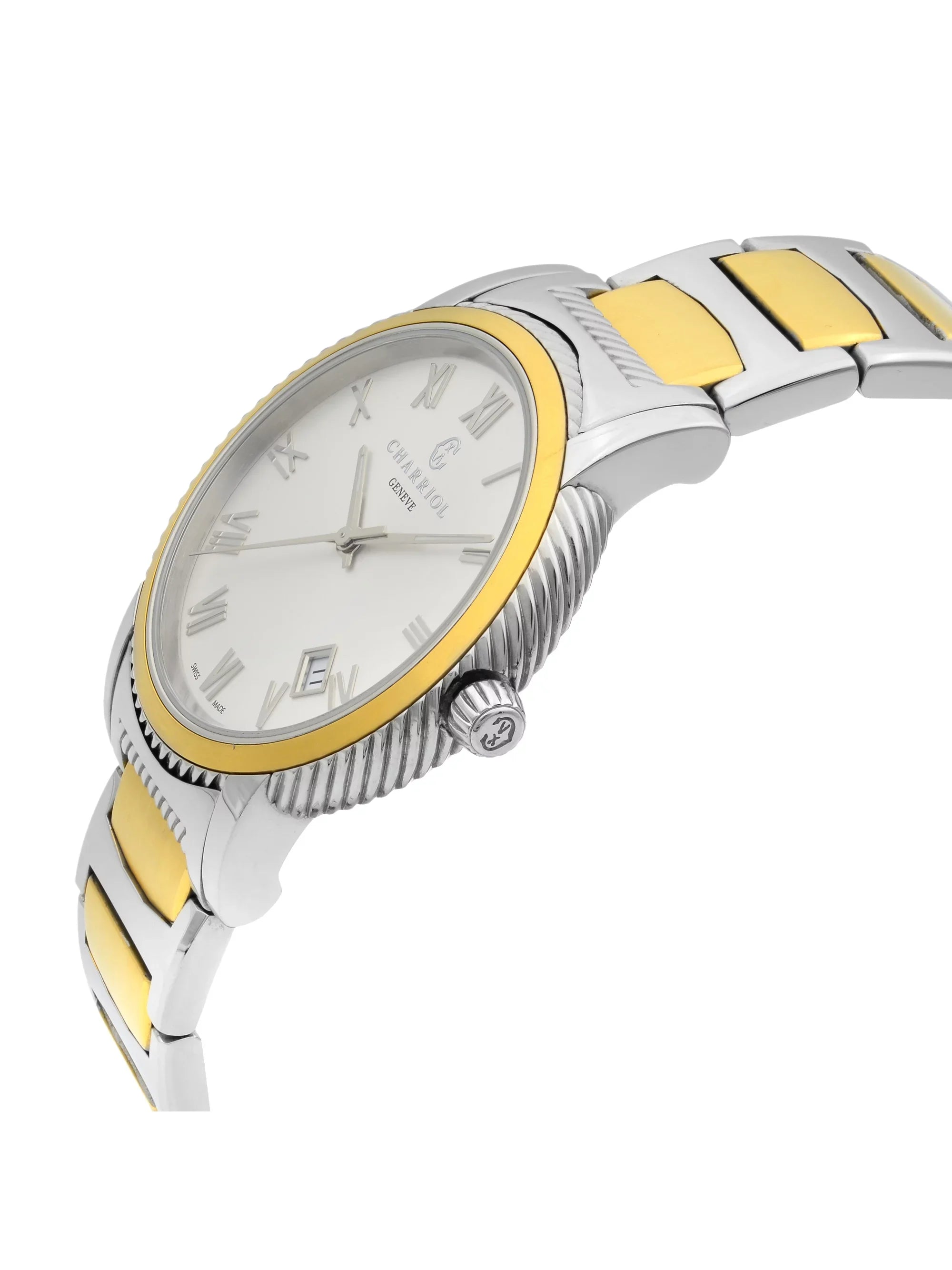 Charriol Parisii Two Tone Steel Silver Dial Quartz Men Watch P40SY2.931.001