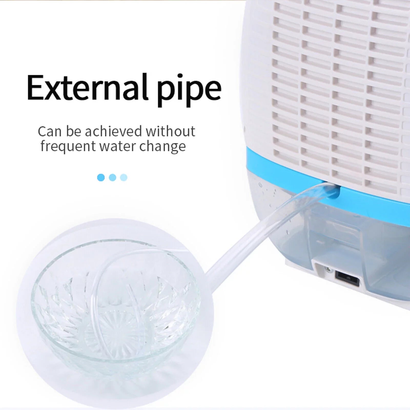 Fichiouy 500ml Mini Dehumidifier Air Dryer Portable Mute Moisture Absorber with Remote Control Home White