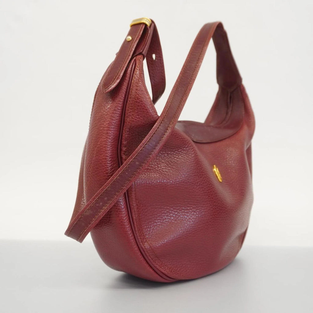 Pre-Owned Cartier Shoulder Bag Must Leather Red Ladies (Good)