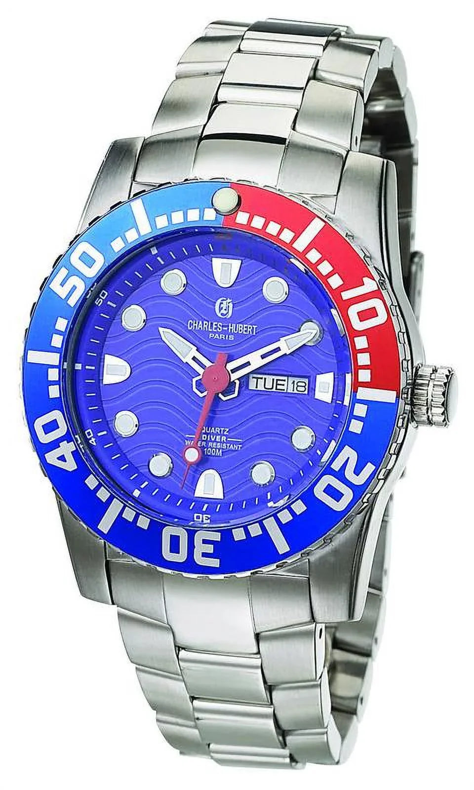 Charles-Hubert- Paris Mens Stainless Steel Quartz Watch #3779-EM