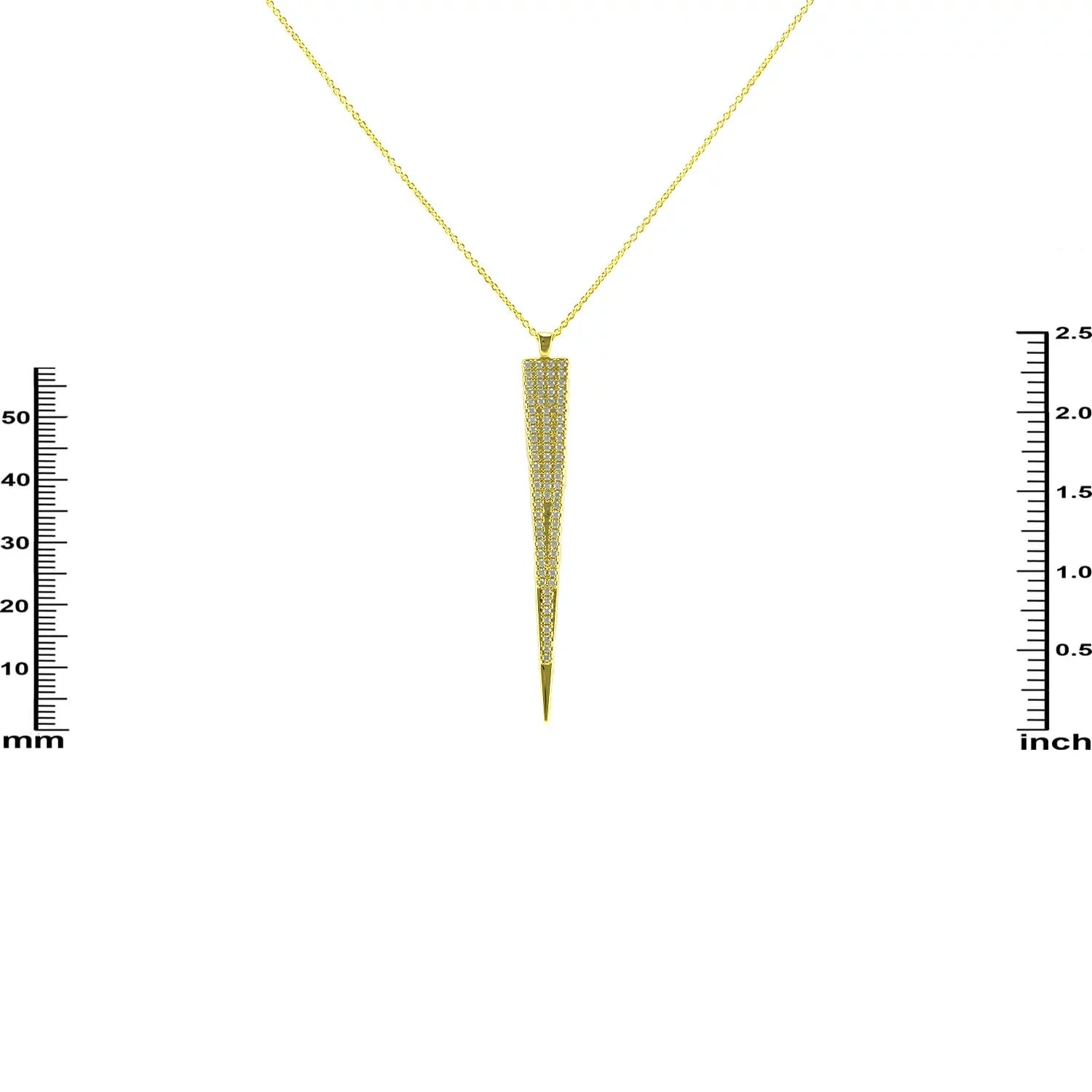 Blue Box Boutique Inc Cubic Zirconia Gold Pointed V Drop Pendant Necklace for Women, Teens