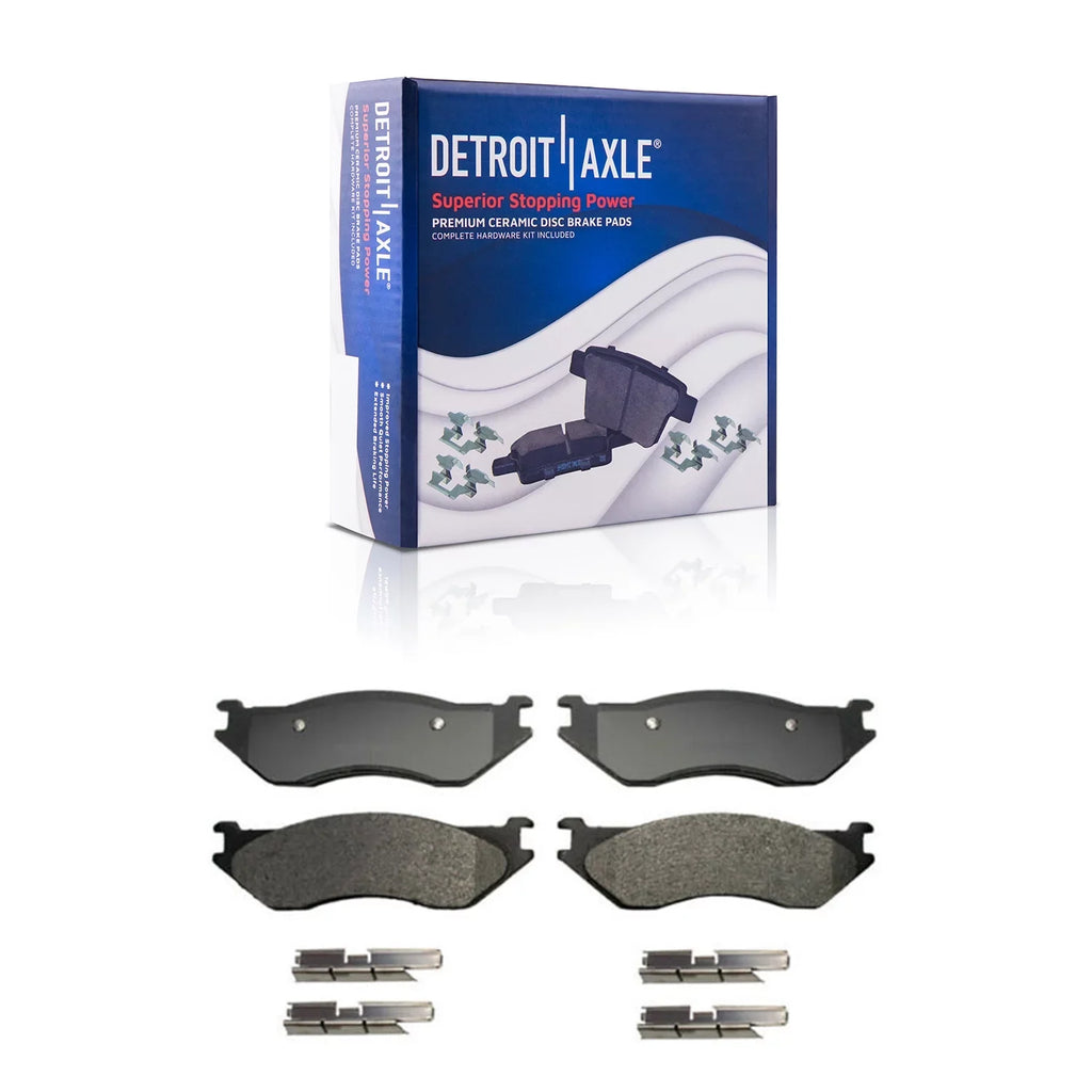 Detroit Axle - Front Brake Kit for 02-05 Dodge Ram 1500, 05-06 Durango, 13.23'' Disc Brake Rotors Brake Calipers Ceramic Brake Pads 2002 2003 2004 2005 2006 Replacement
