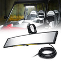 Xprite 13" Aluminum UTV Rear View Clear Mirror w/ Integrated LED Dome Lights fits 1.75" - 2" Rollbars