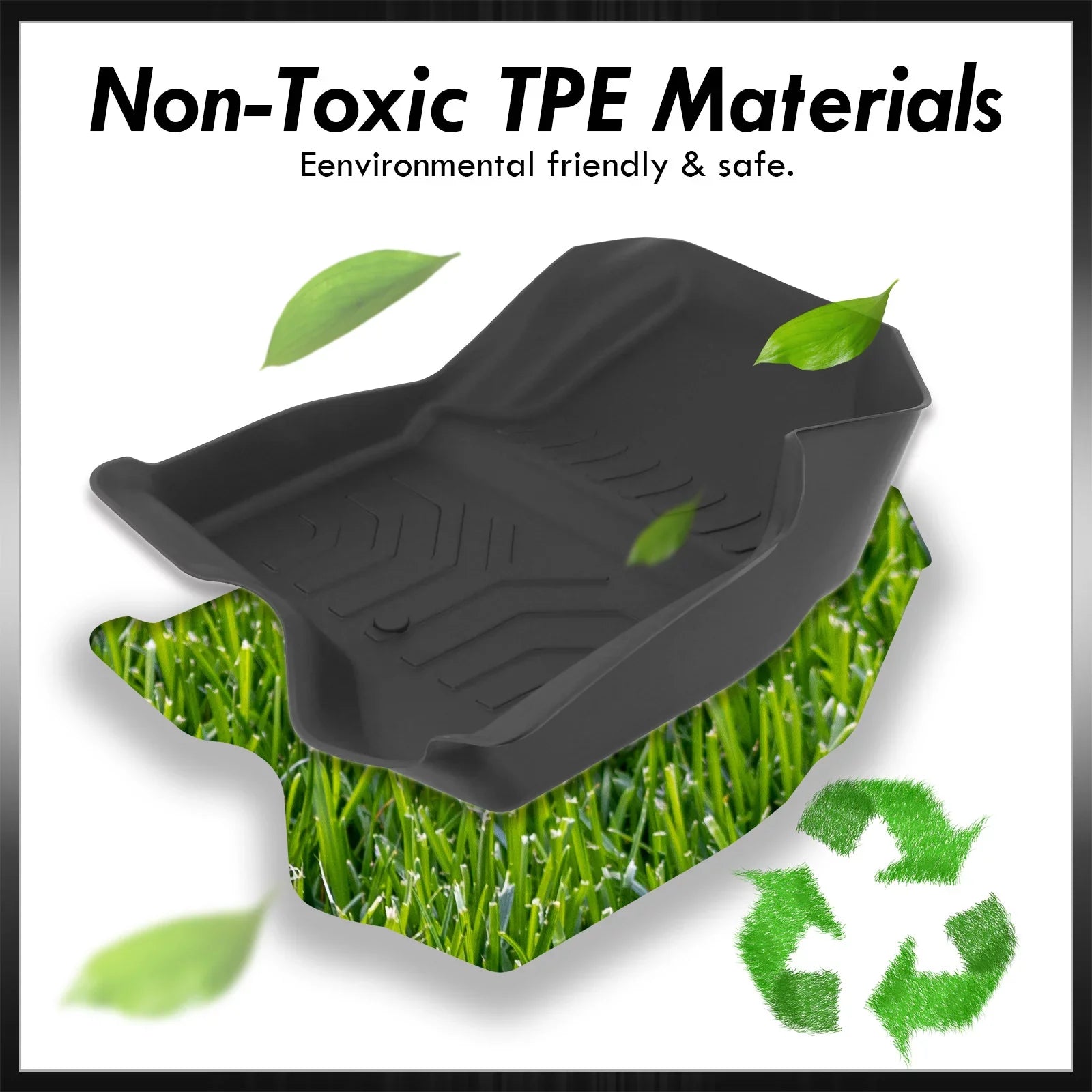 AJP Distributors All Condition Season Proof Protection Guard TPE Rubber Floor Mats Liner Front & Rear Set Suitable For Tesla Model 3 2017 2018 2019 2020 2021 2022 2023 17 18 19 20 21 22 23