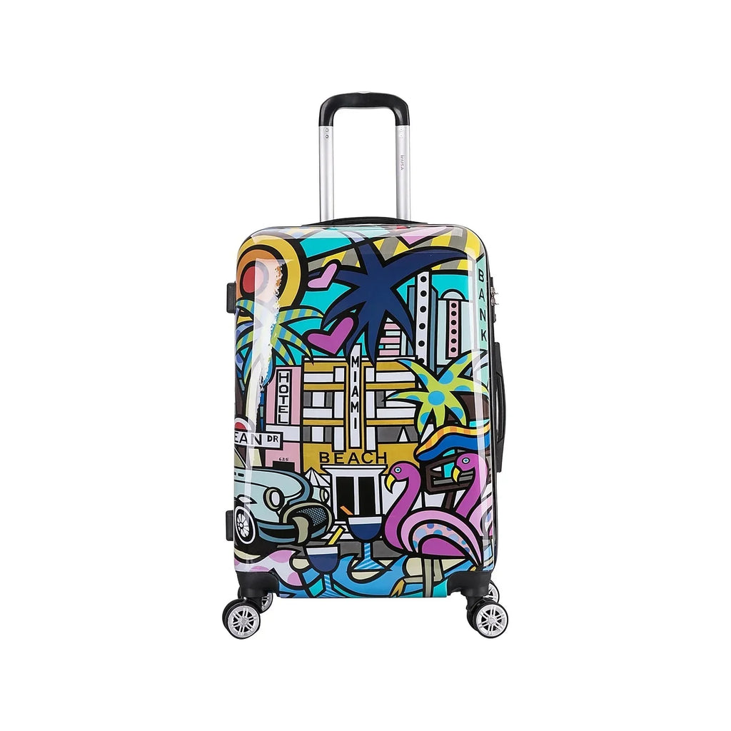 InUSA Prints PC/ABS Plastic 4-Wheel Spinner Luggage Miami (IUAPC00M-MIA)