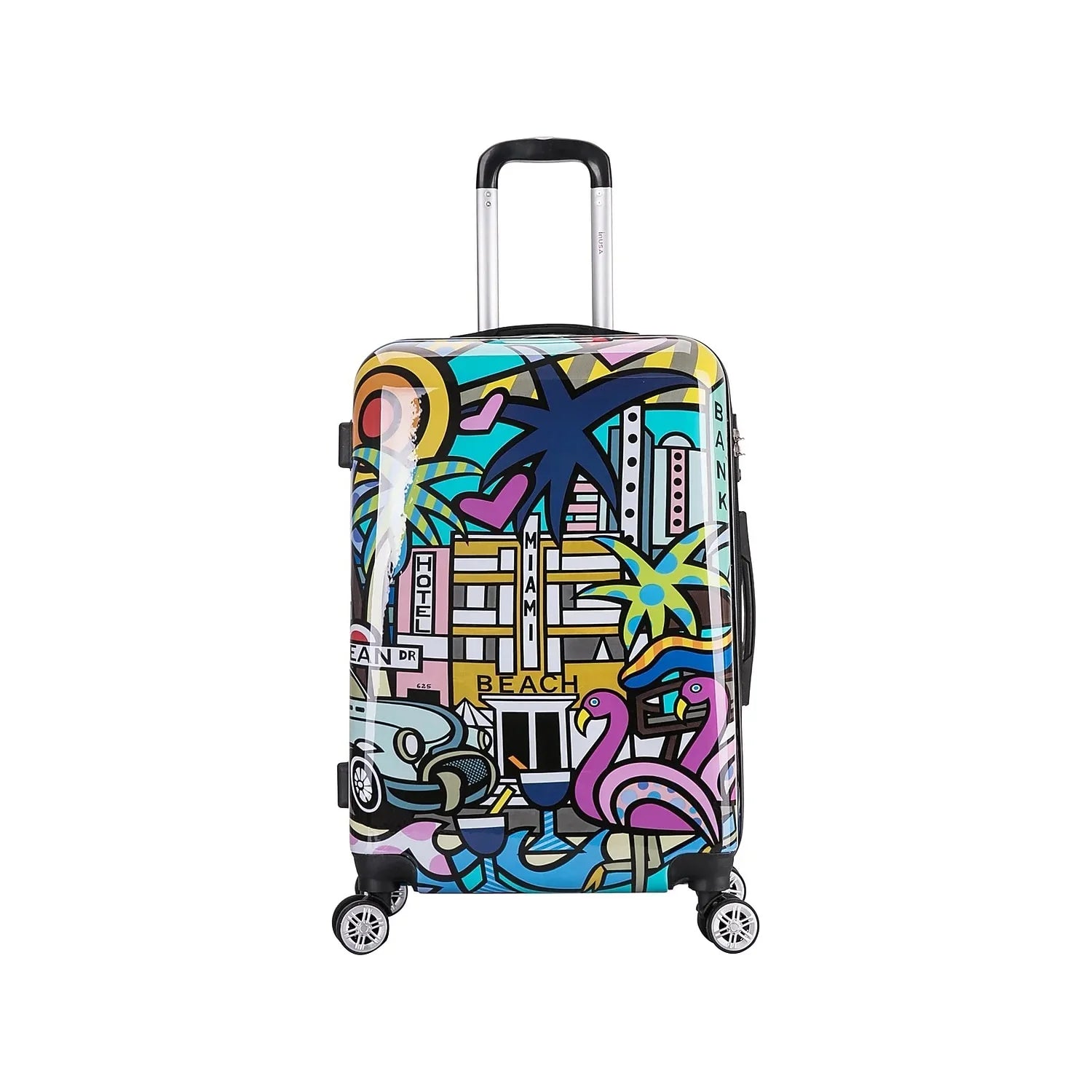 InUSA Prints PC/ABS Plastic 4-Wheel Spinner Luggage Miami (IUAPC00M-MIA)