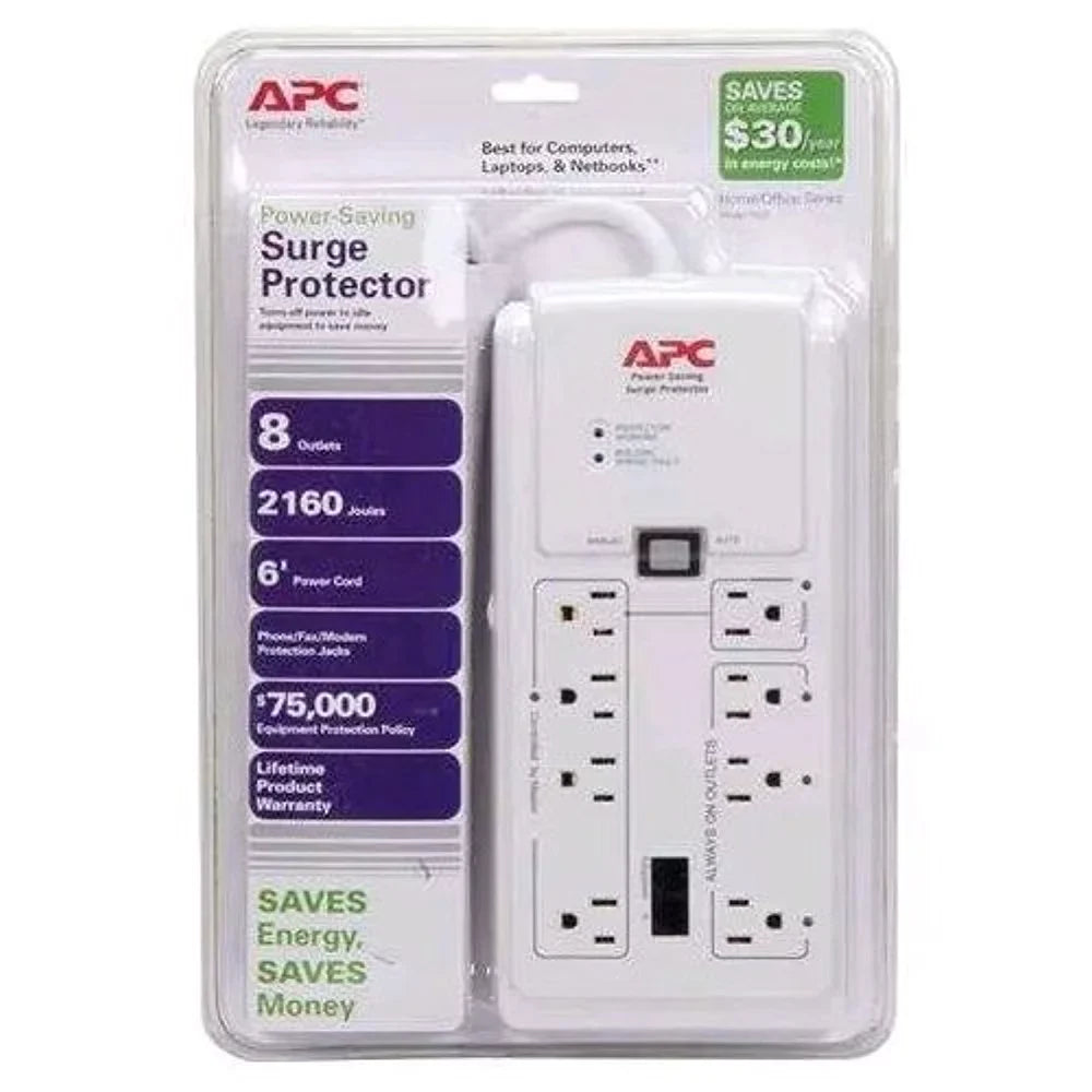 Home/Office SurgeArrest Protector 8 Outlets, 6 ft Cord, 2030 Joules, White