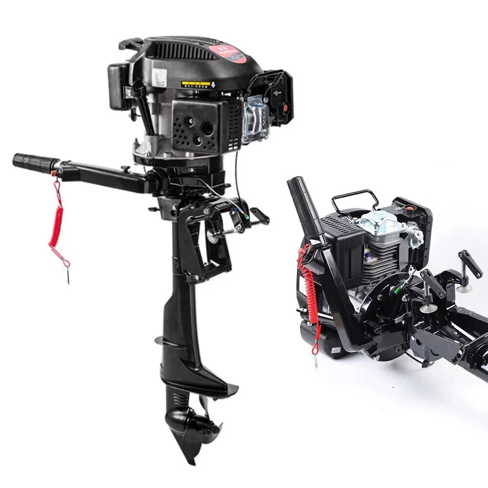 6 HP 4-Stroke Heavy Duty Outboard Motor Fishing Craft Engine Air Cooling System