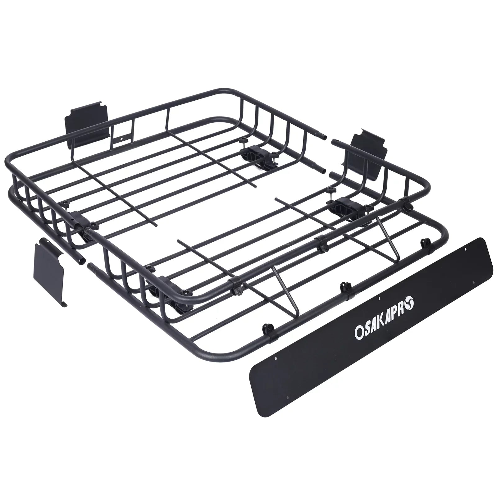 Universal Fit Black Steel Top Mount Roof Rack 43" Heavy-Duty Steel Condition - Rooftop Cargo Carrier Basket