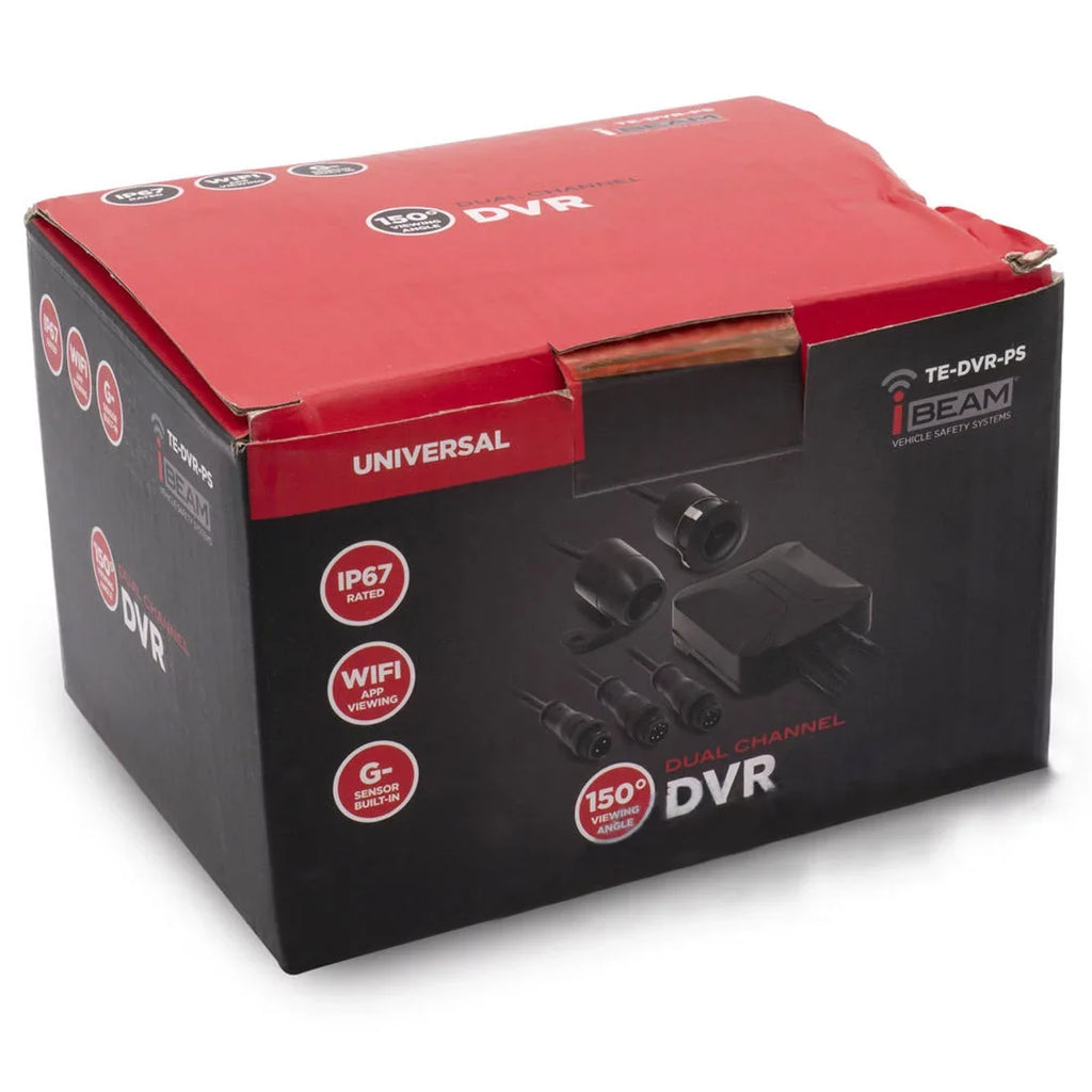iBeam TE-DVR-PS Water Strong Dual-Camera Dash Cam and DVR