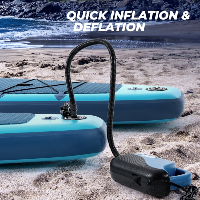 KLOKICK 12 ft Premium Inflatable SUP with ELECTRONIC Air Pump, Fin, Leash, Paddle (12' x 32'' x 6'')