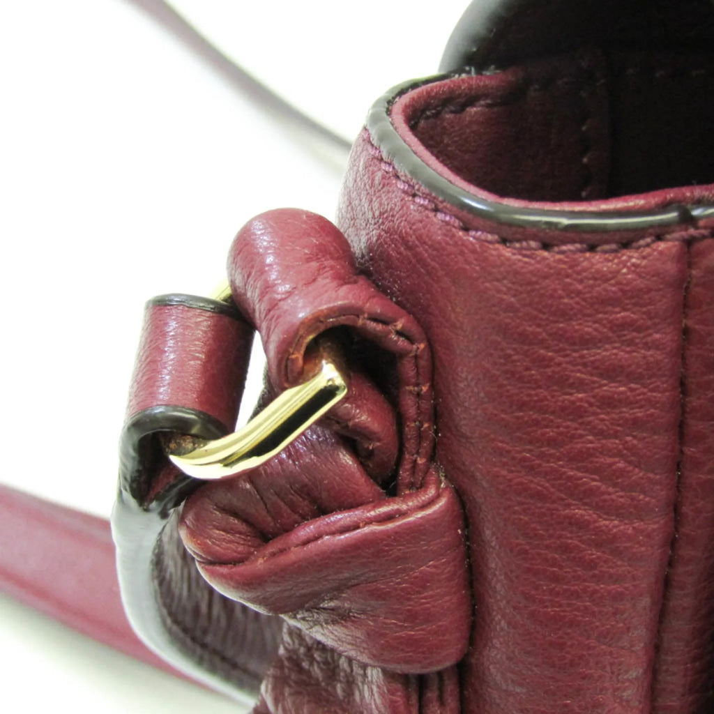 Pre-Owned Tory Burch Women's Leather Shoulder Bag Bordeaux (Good)