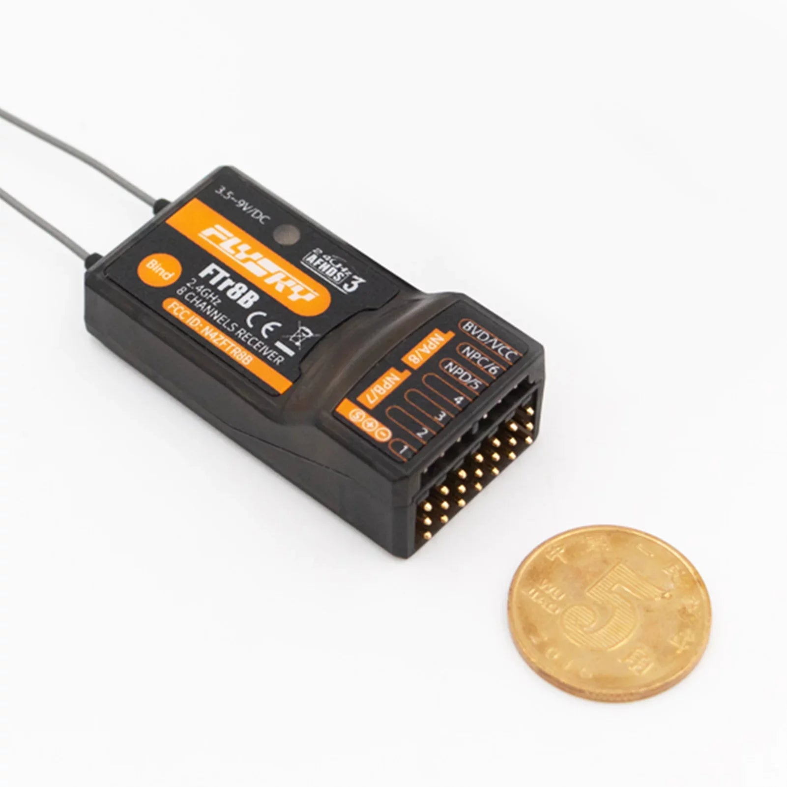 OWSOO FTr8B 2.4GHz 8CH Receiver for RC Airplane Helicopter Fixed Wing Glider Engineering Vehicle Drone Dual PWMPPMi.BUSS.BUS Output Matching with AFHDS3 Transmitters RF Modules PL18 NB4
