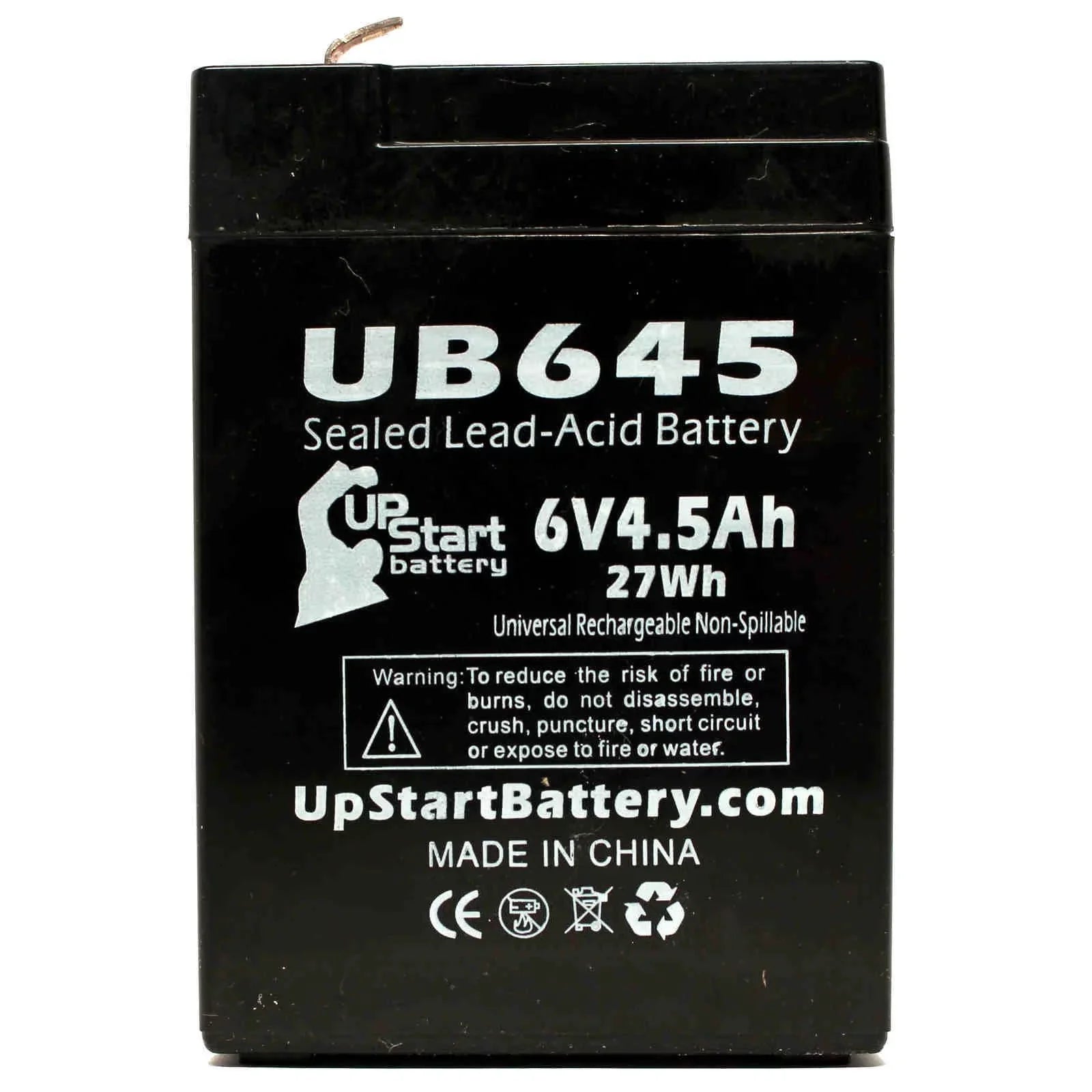 3x Pack - Suitable Tripp Lite BCPRO 850 Battery - Replacement UB645 Universal Sealed Lead Acid Battery (6V, 4.5Ah, 4500mAh, F1 Terminal, AGM, SLA) - Includes 6 F1 to F2 Terminal Adapters